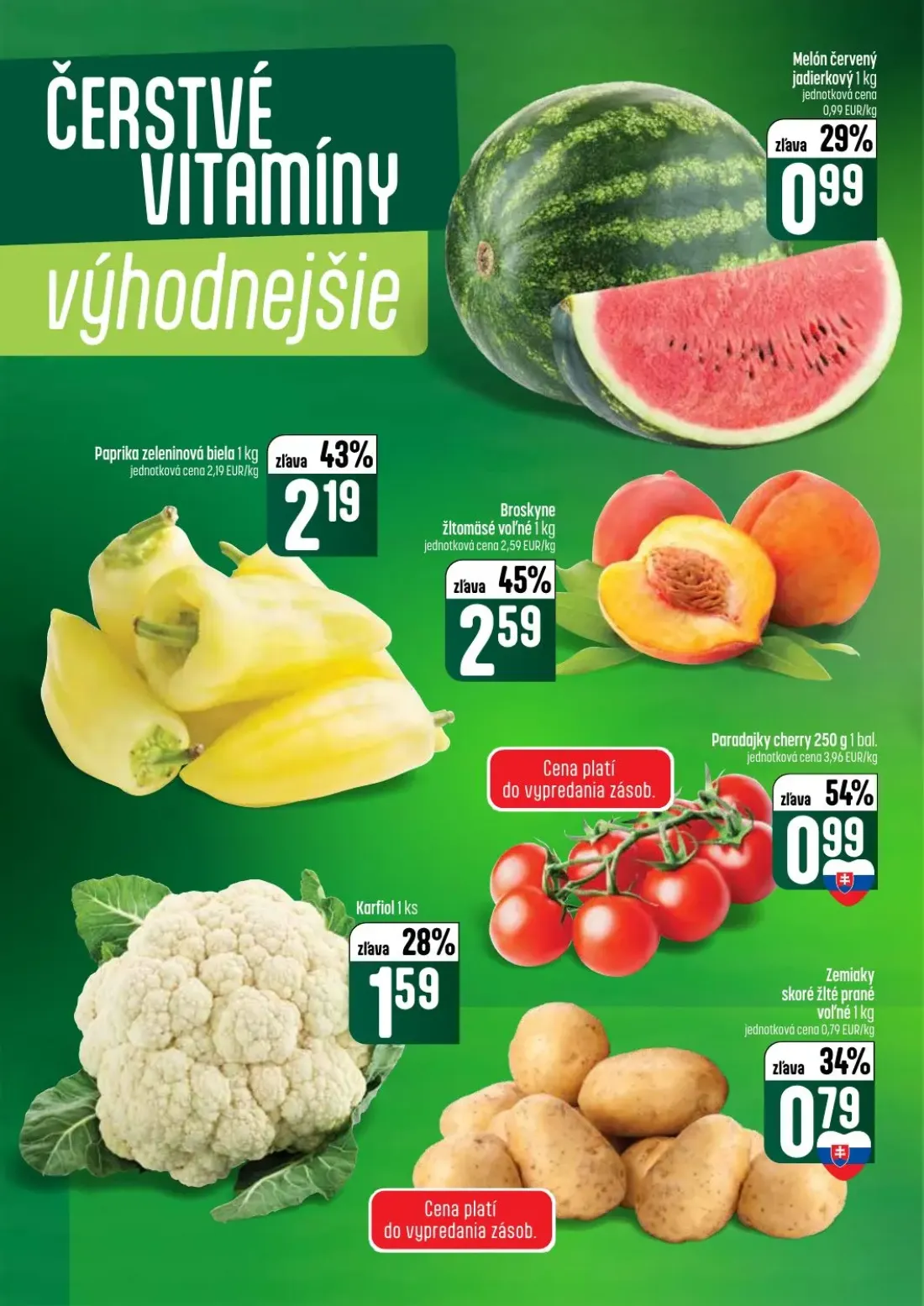 Coop Tempo leták, strana 6 z 56 — Paradajky cherry, Melón červený jadierkový, Paprika zeleninová biela