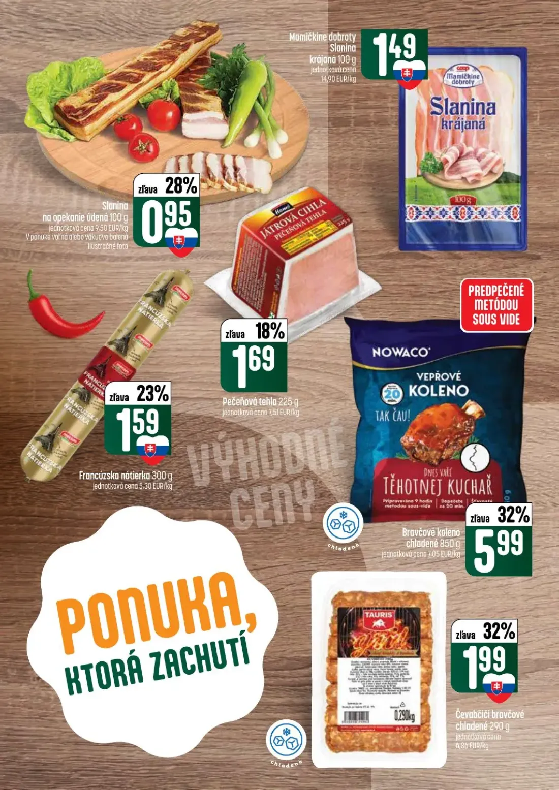 Coop Tempo leták, strana 12 z 56 — Slanina na opekanie údená, Čevabčičí bravčové chladené