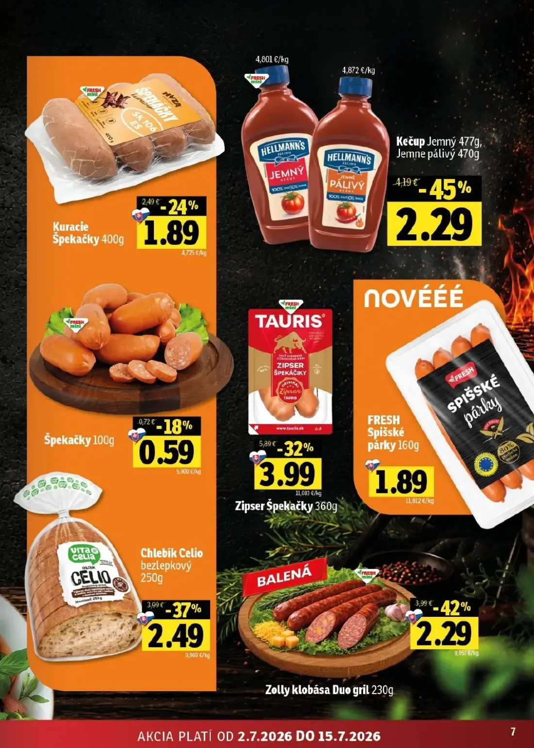 Fresh východ leták, strana 7 z 54 — Zipser Špekačky, Zolly klobása Duo gril, Kuracie Špekačky
