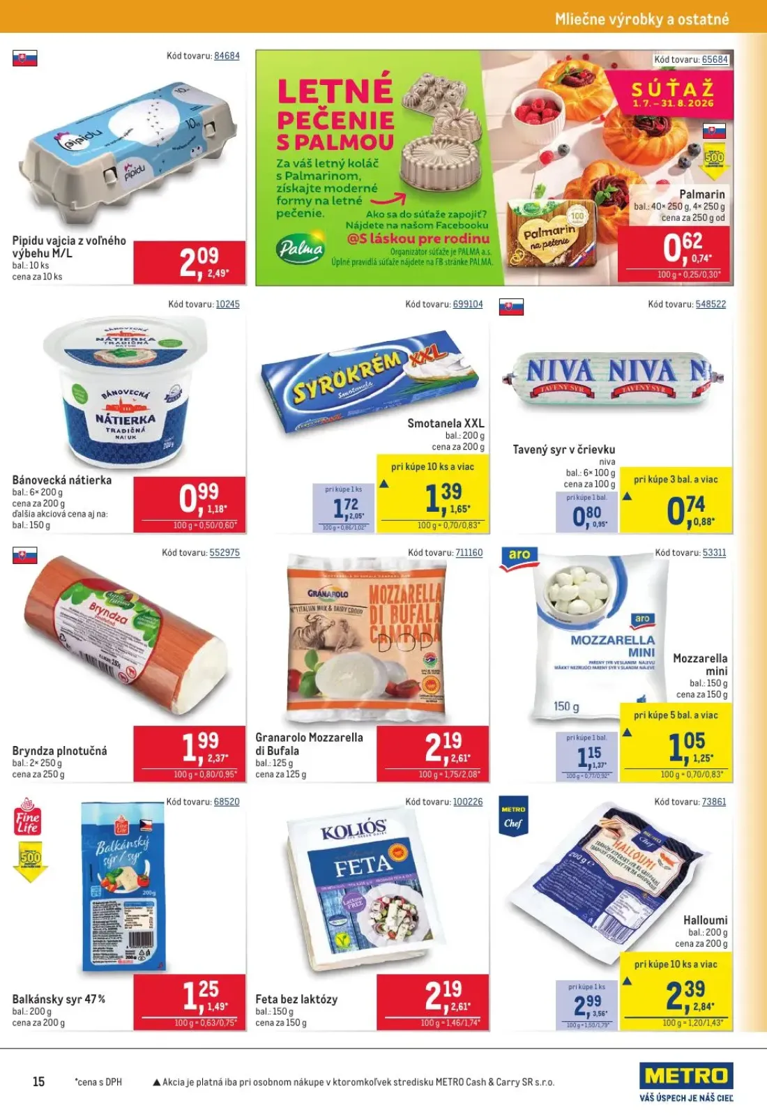 Metro leták, strana 15 z 40 — Granarolo Mozzarella di Bufala, Palmarin