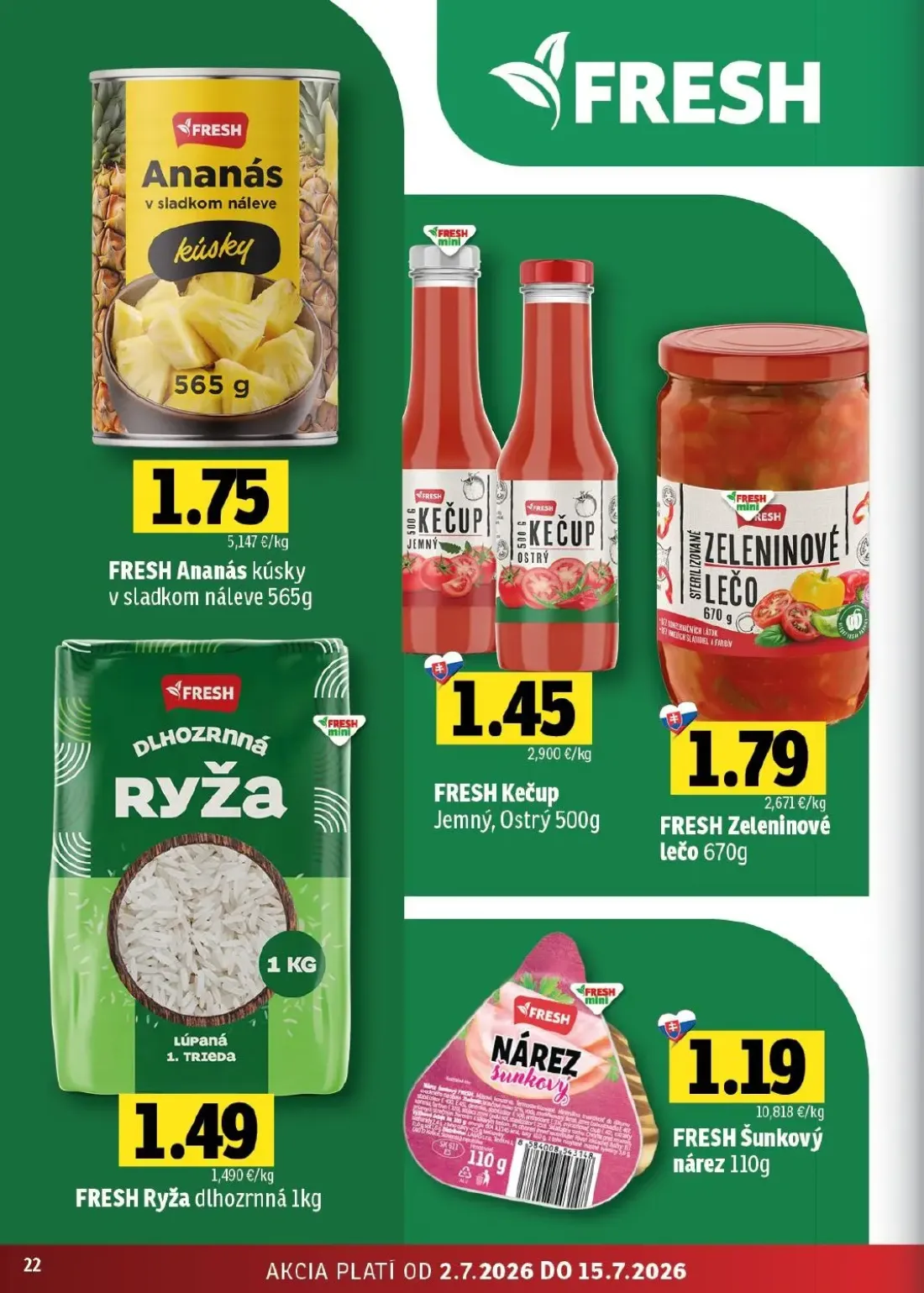Fresh východ leták, strana 22 z 54 — FRESH Šunkový nárez
