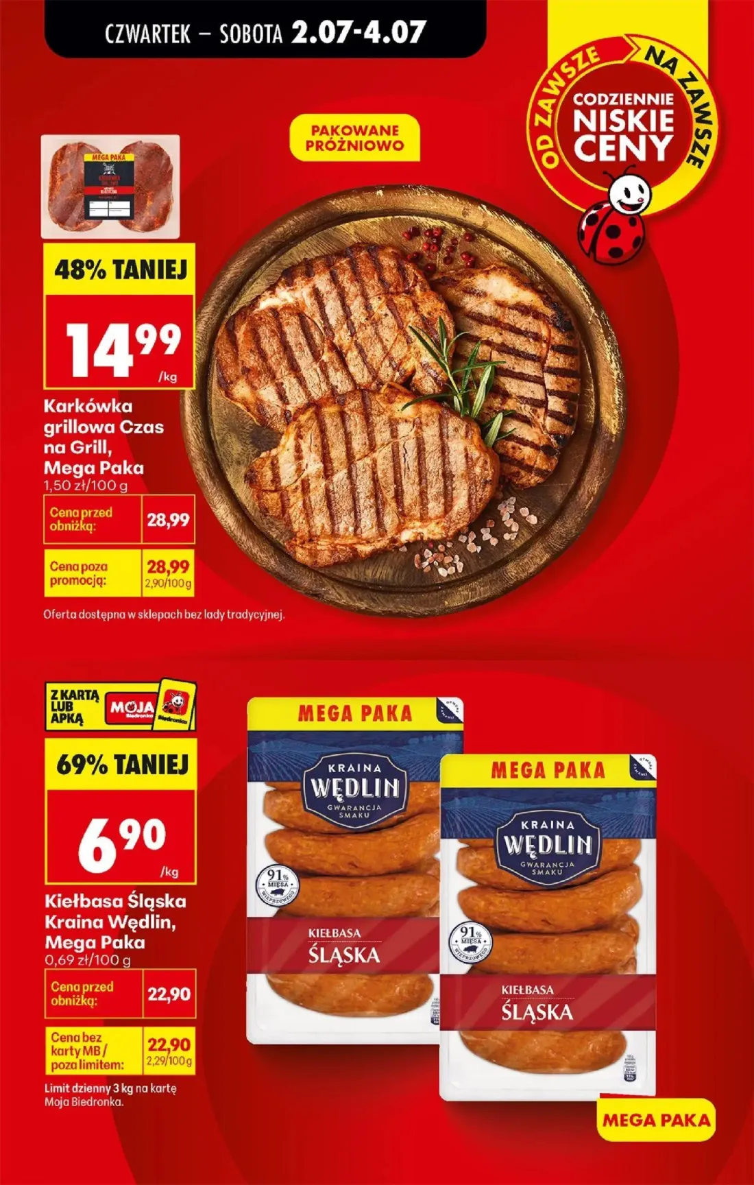 Biedronka gazetka, strona 5 z 80 — Kiełbasa Śląska Kraina Wędlin, Mega Paka, Karkówka grillowa Czas na Grill, Mega Paka
