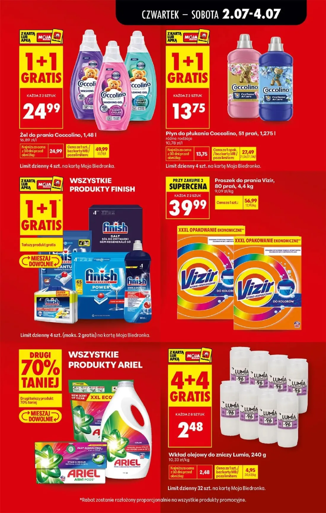 Biedronka gazetka, strona 13 z 80 — Żel do prania Coccolino, Proszek do prania Vizir, Płyn do płukania Coccolino
