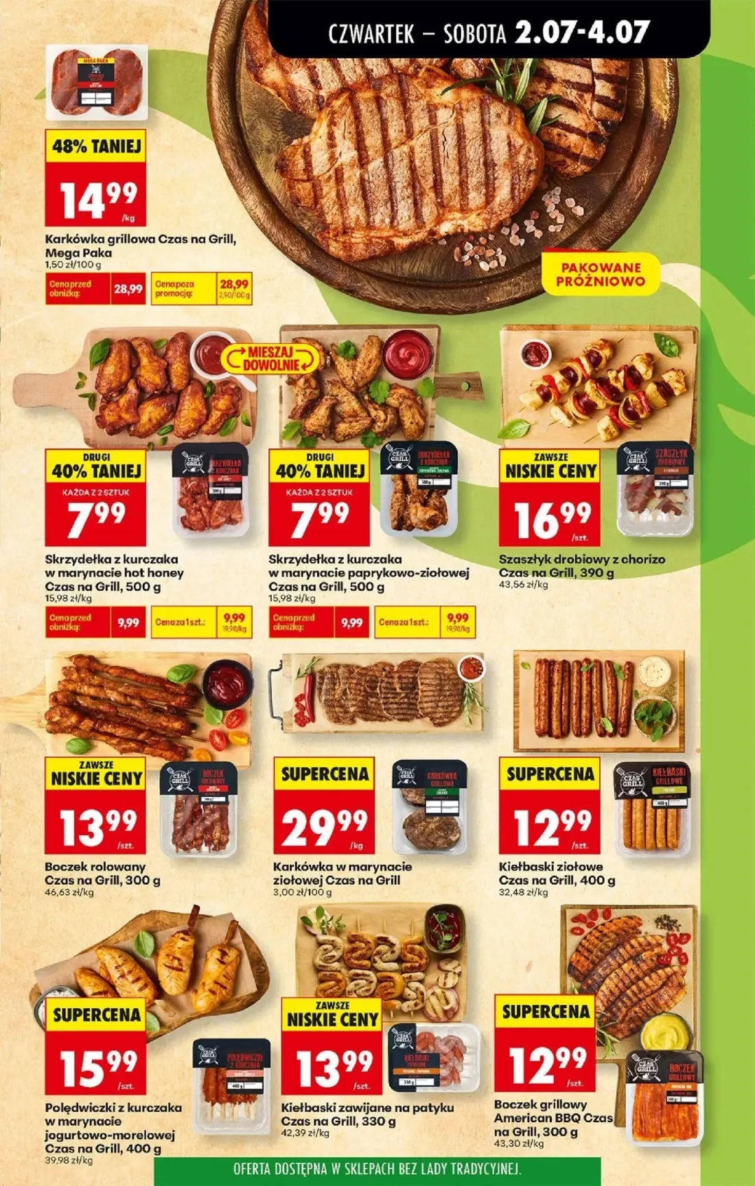 Biedronka gazetka, strona 25 z 80 — Karkówka grillowa Czas na Grill, Mega Paka, Skrzydełka z kurczaka w marynacie hot honey …