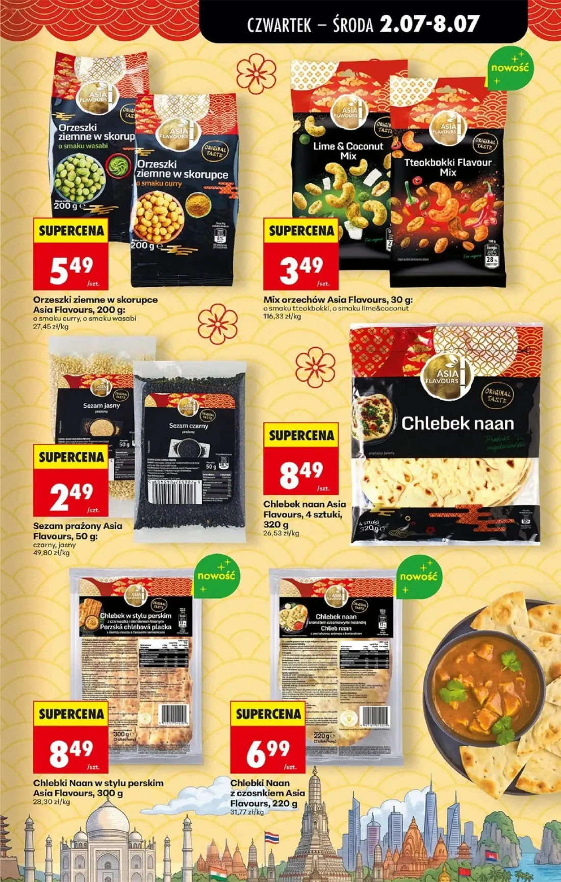 Biedronka gazetka, strona 43 z 80 — Orzeszki ziemne w skorupce Asia Flavours, Mix orzechów Asia Flavours, Sezam prażony Asia…