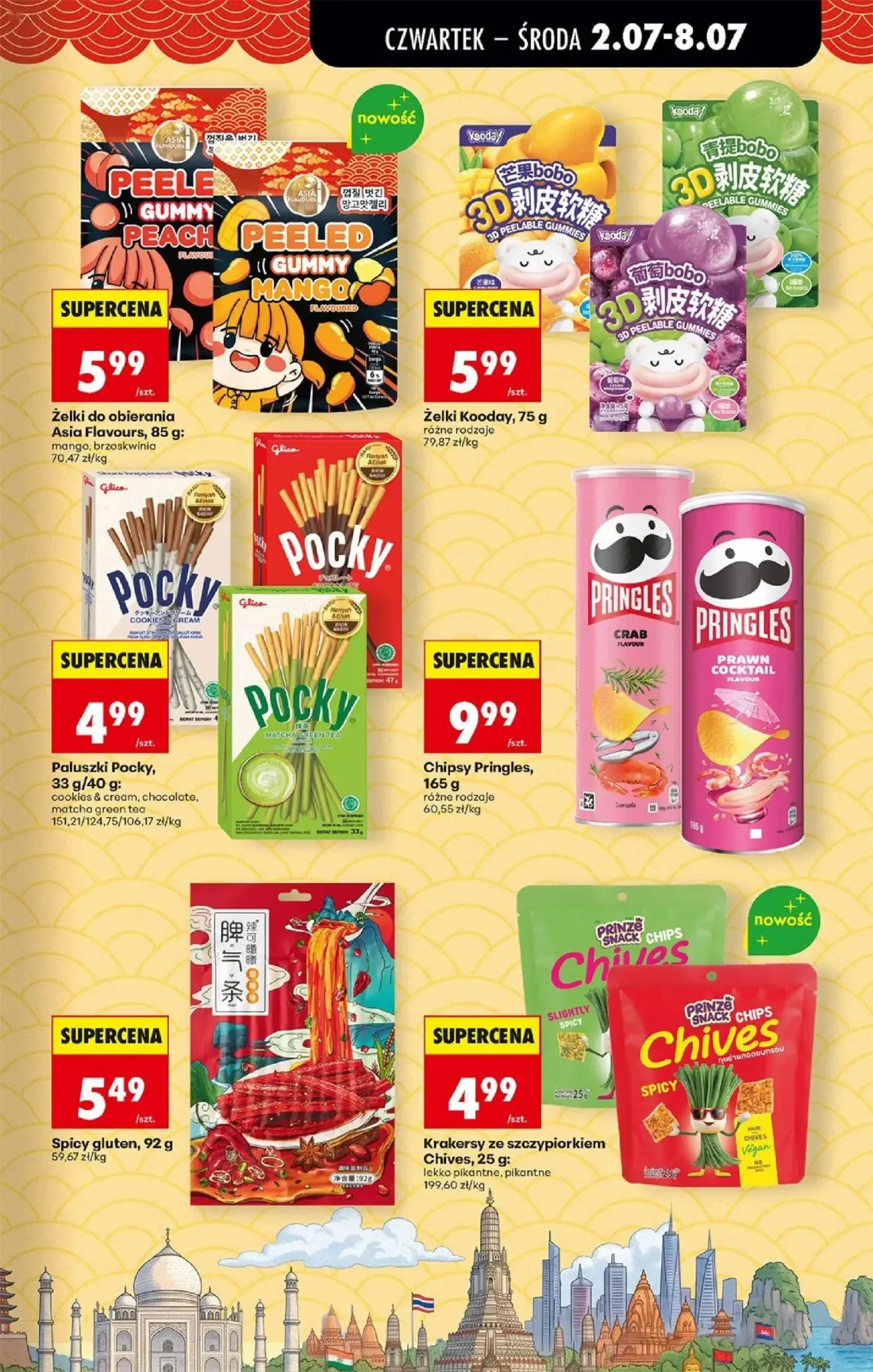 Biedronka gazetka, strona 45 z 80 — Żelki do obierania Asia Flavours, Żelki Kooday, Paluszki Pocky