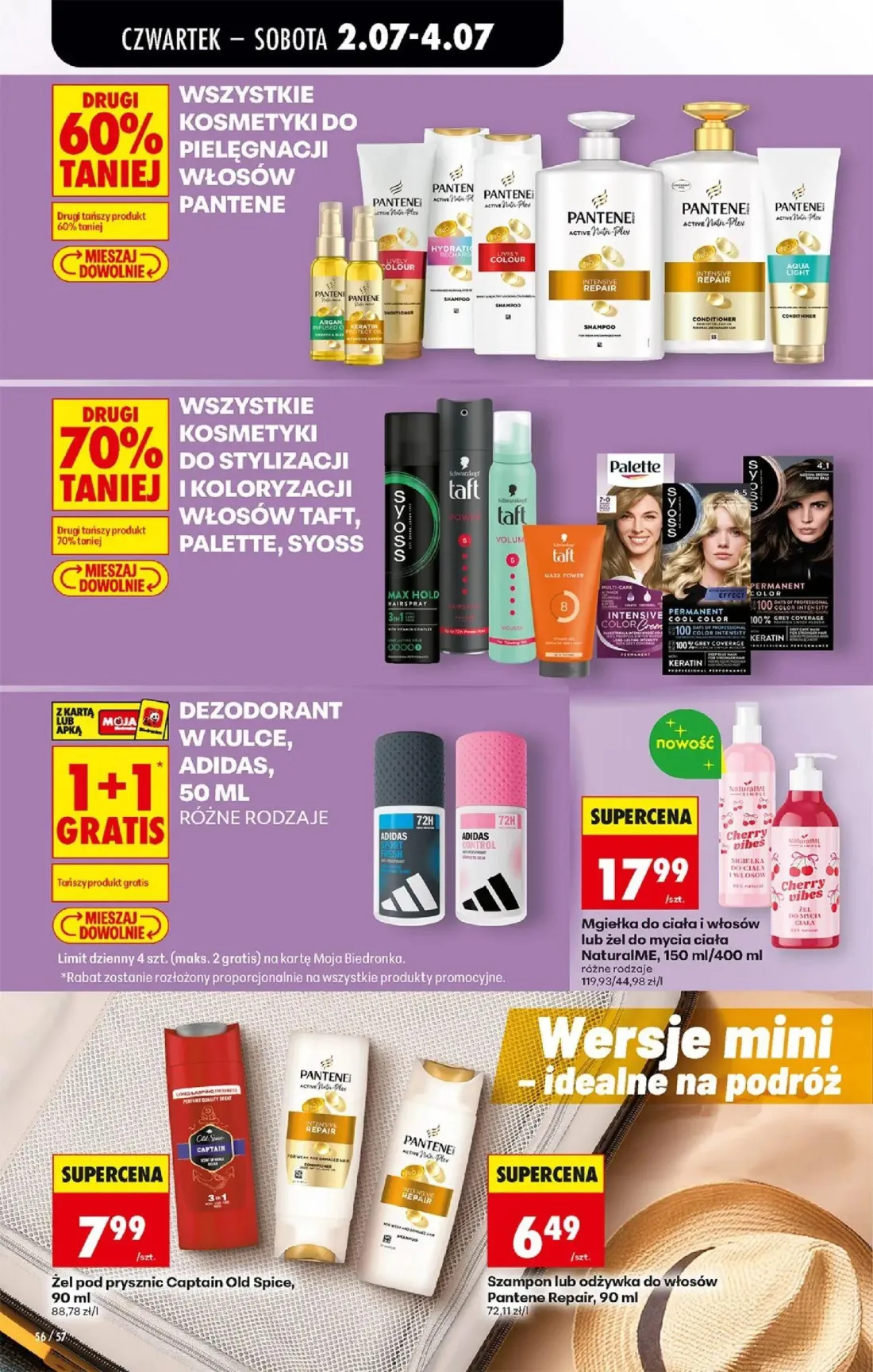 Biedronka gazetka, strona 64 z 80 — Mgiełka do ciała i włosów lub żel do mycia ciała NaturalME, Żel pod prysznic Captain Old…