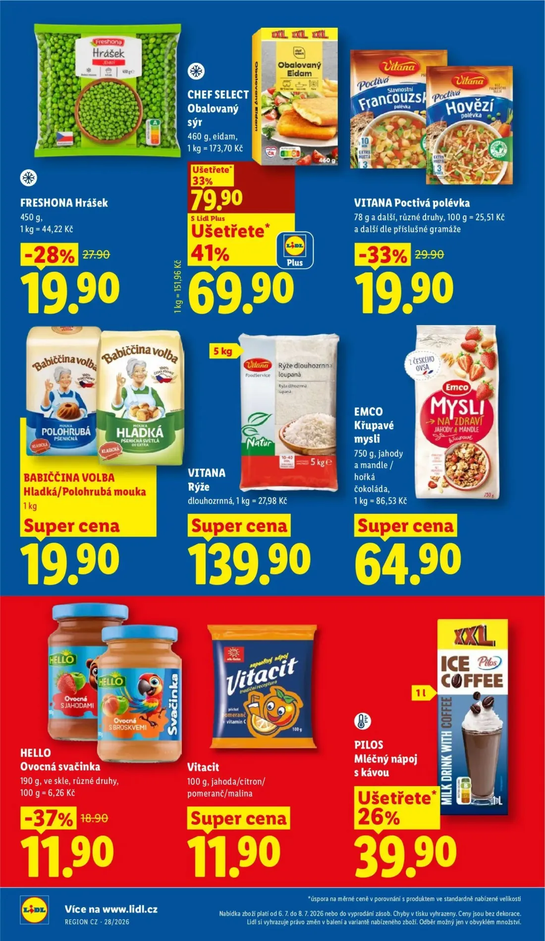 Lidl leták, strana 16 z 47 — EMCO Křupavé mysli, PILOS Mléčný nápoj s kávou