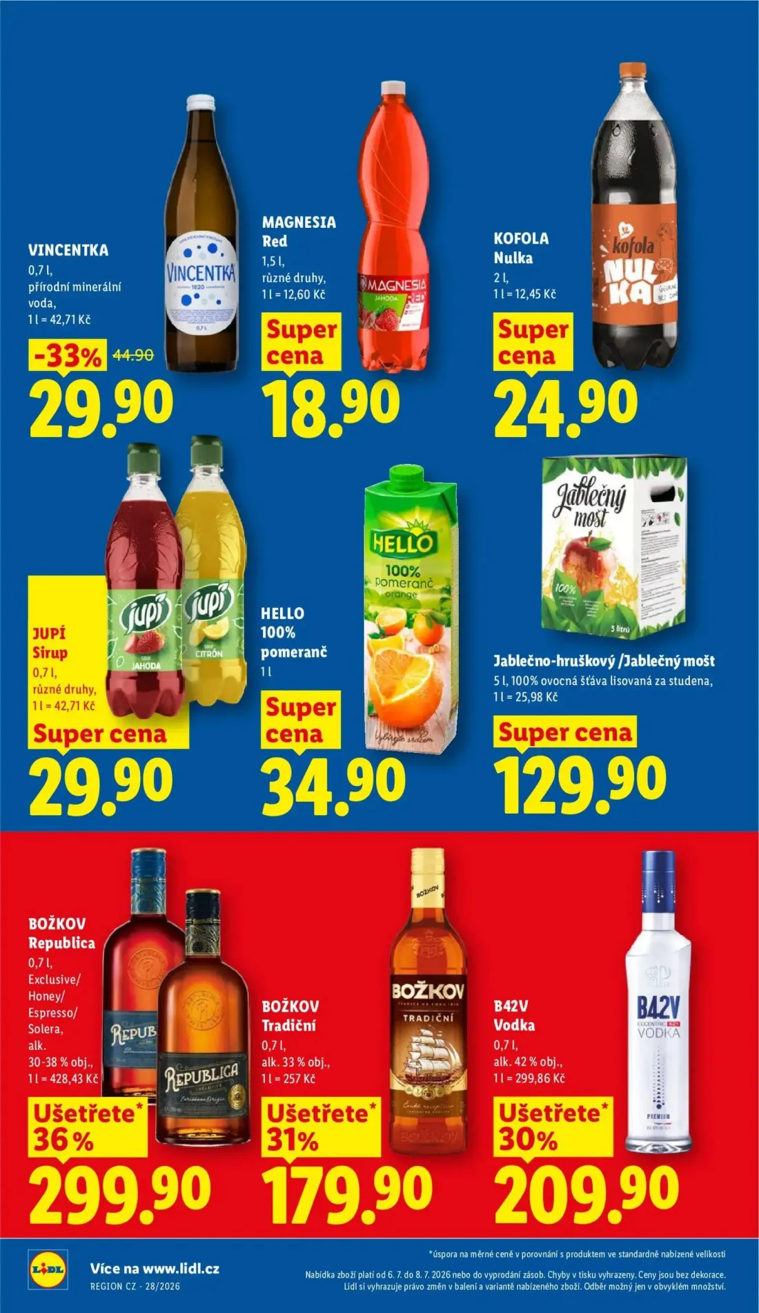 Lidl leták, strana 18 z 47 — VINCENTKA, MAGNESIA Red, KOFOLA Nulka