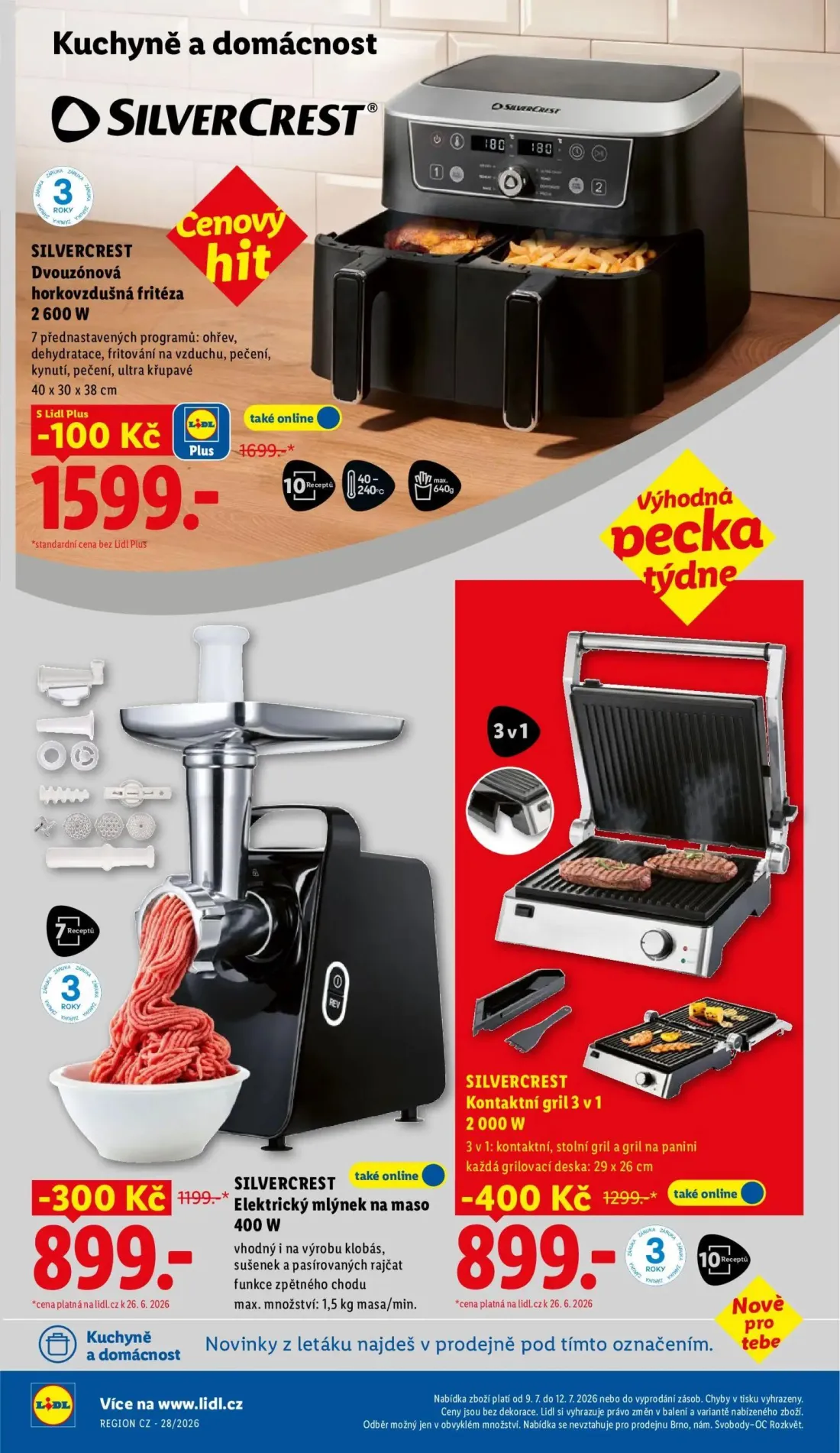Lidl leták, strana 38 z 57 — SILVERCREST Kontaktní gril 3 v 1, SILVERCREST Elektrický mlýnek na maso, SILVERCREST Dvouzónová…