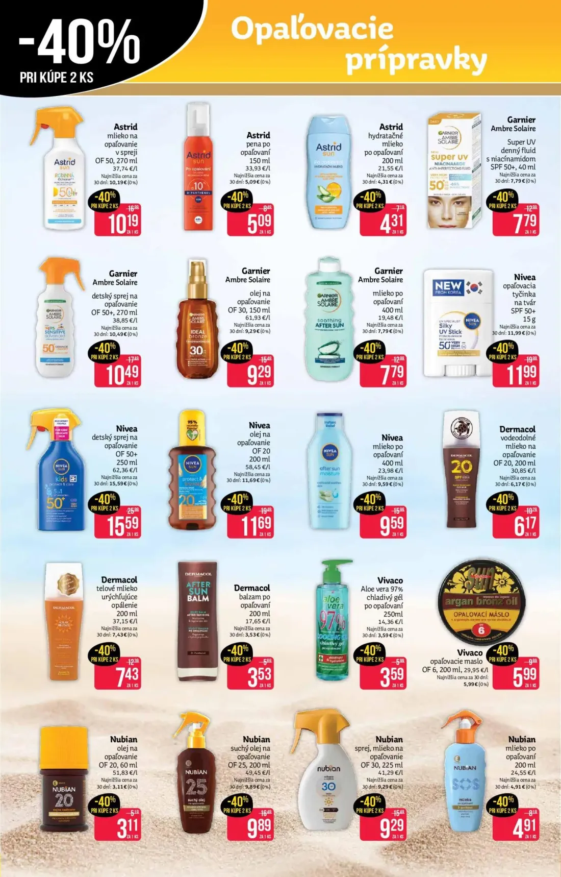 Teta Drogerie leták, strana 2 z 17 — Nivea detský sprej na opaľovanie OF 50+, Nivea opaľovacia tyčinka na tvár SPF 50+, Nive…