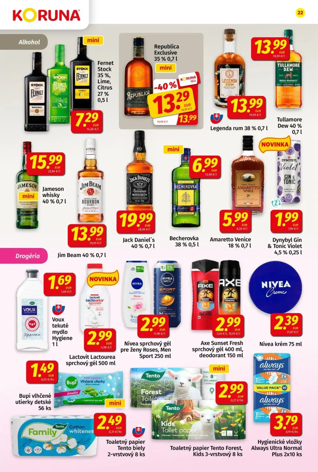Koruna leták, strana 22 z 24 — Republica Exclusive, Legenda rum, Tullamore Dew