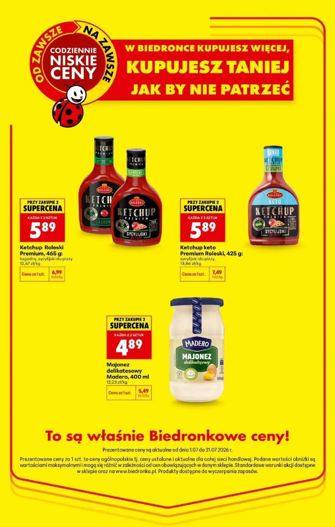 Biedronka gazetka, strona 3 z 11 — Ketchup keto Premium Roleski, sycylijski do pizzy, Ketchup Roleski Premium, łagodny, sycy…