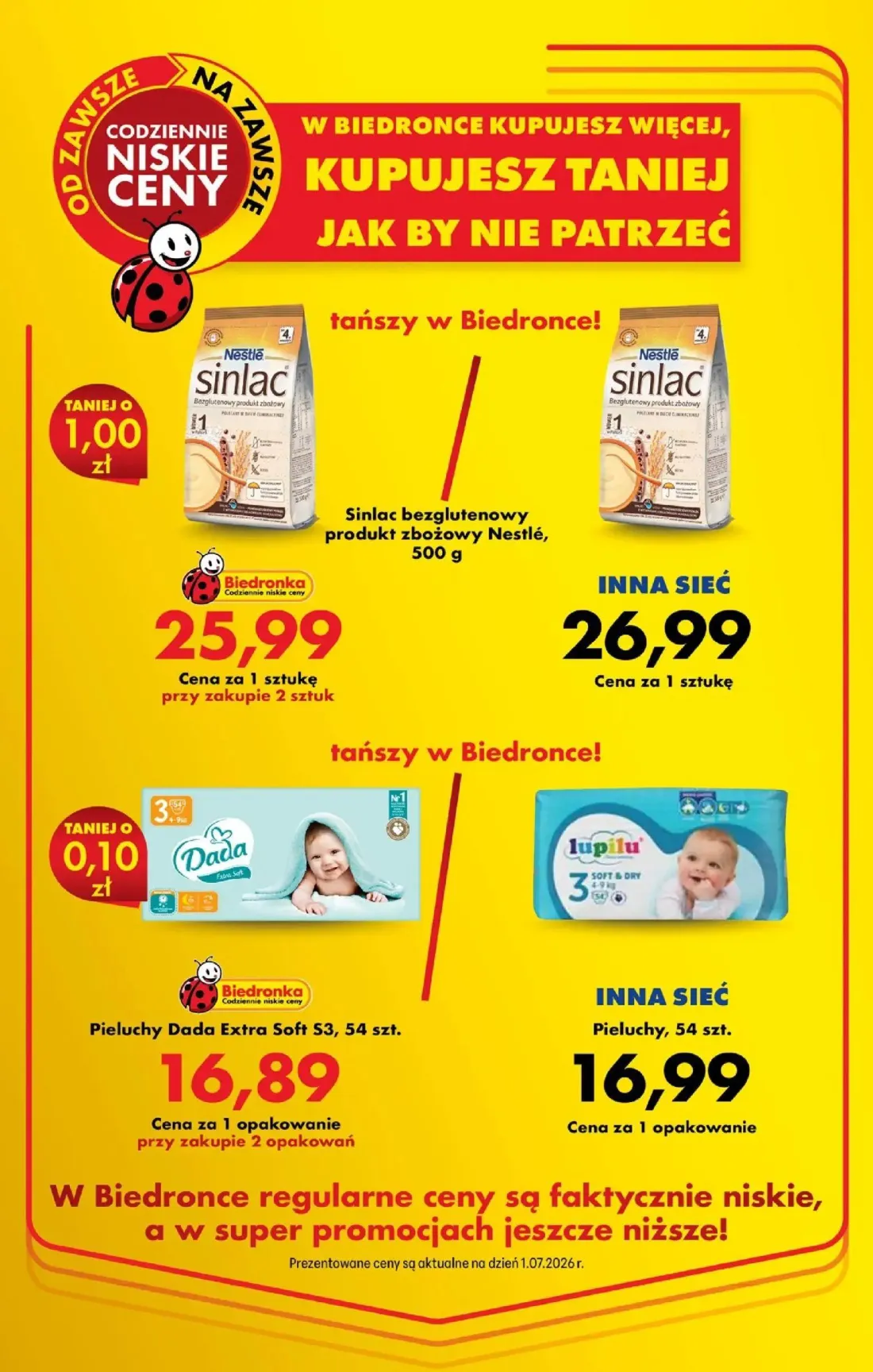 Biedronka gazetka, strona 9 z 11 — Sinlac bezglutenowy produkt zbożowy Nestlé, Pieluchy Dada Extra Soft S3