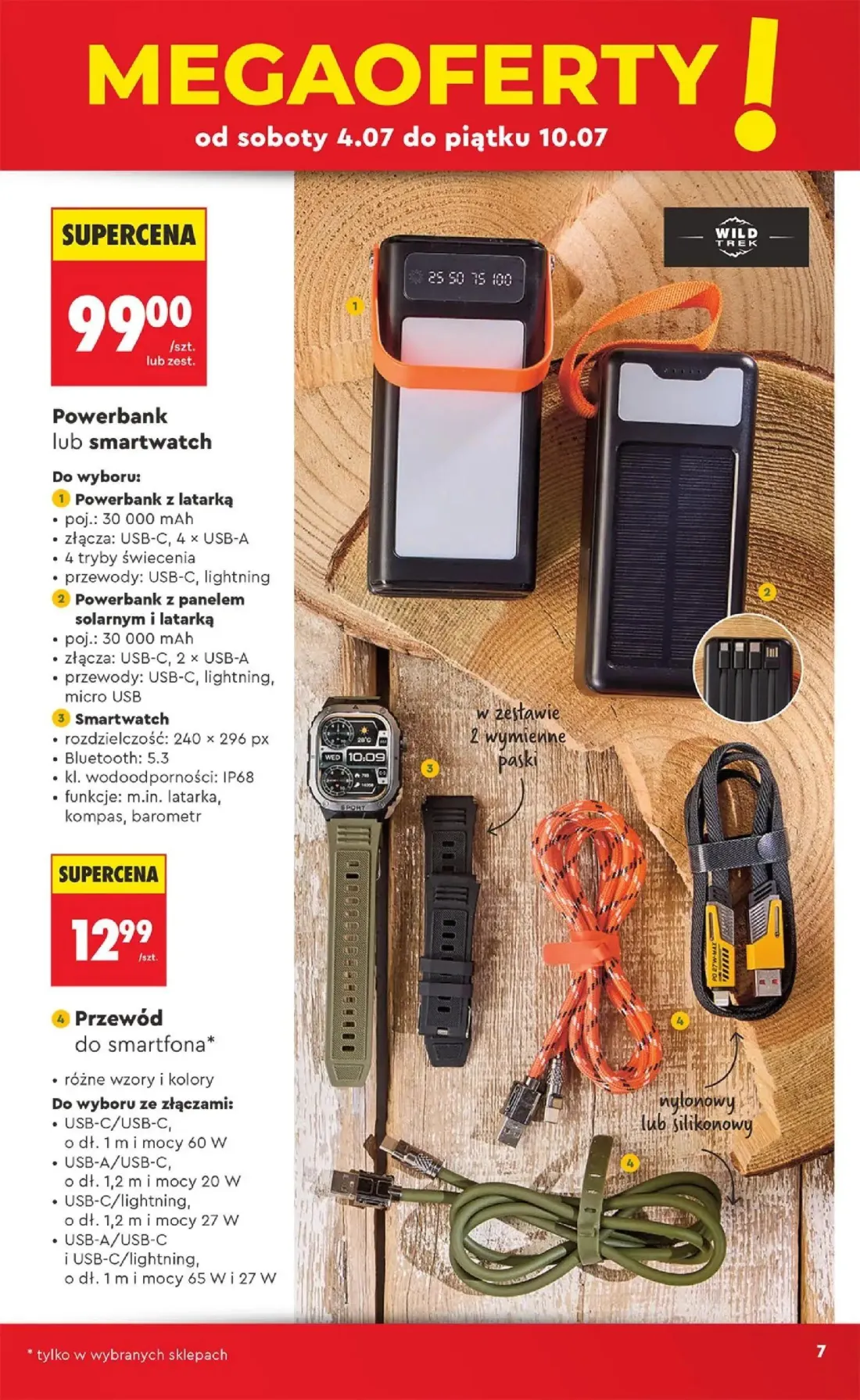 Biedronka gazetka, strona 7 z 48 — Powerbank, Smartwatch, Przewód do smartfona