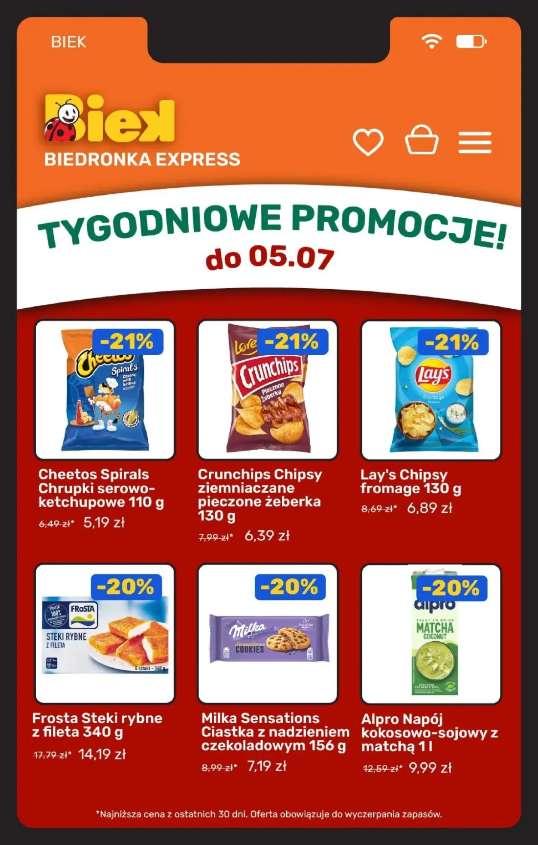 Biedronka gazetka, strona 5 z 22 — Alpro Napój kokosowo-sojowy z matchą, Lay's Chipsy Fromage, Milka Sensations Ciastka z na…