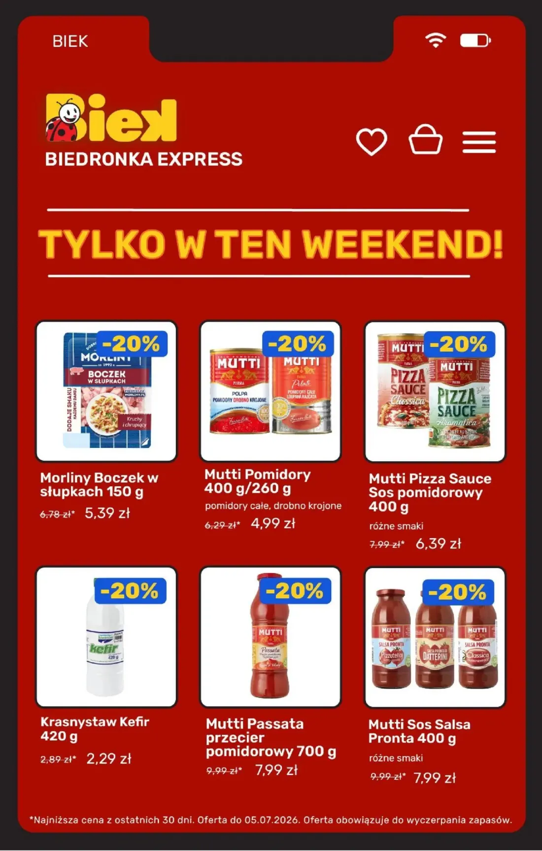 Biedronka gazetka, strona 6 z 22 — Mutti Passata przecier pomidorowy, Mutti Sos Salsa Pronta, Mutti Pizza Sauce Sos pomidoro…