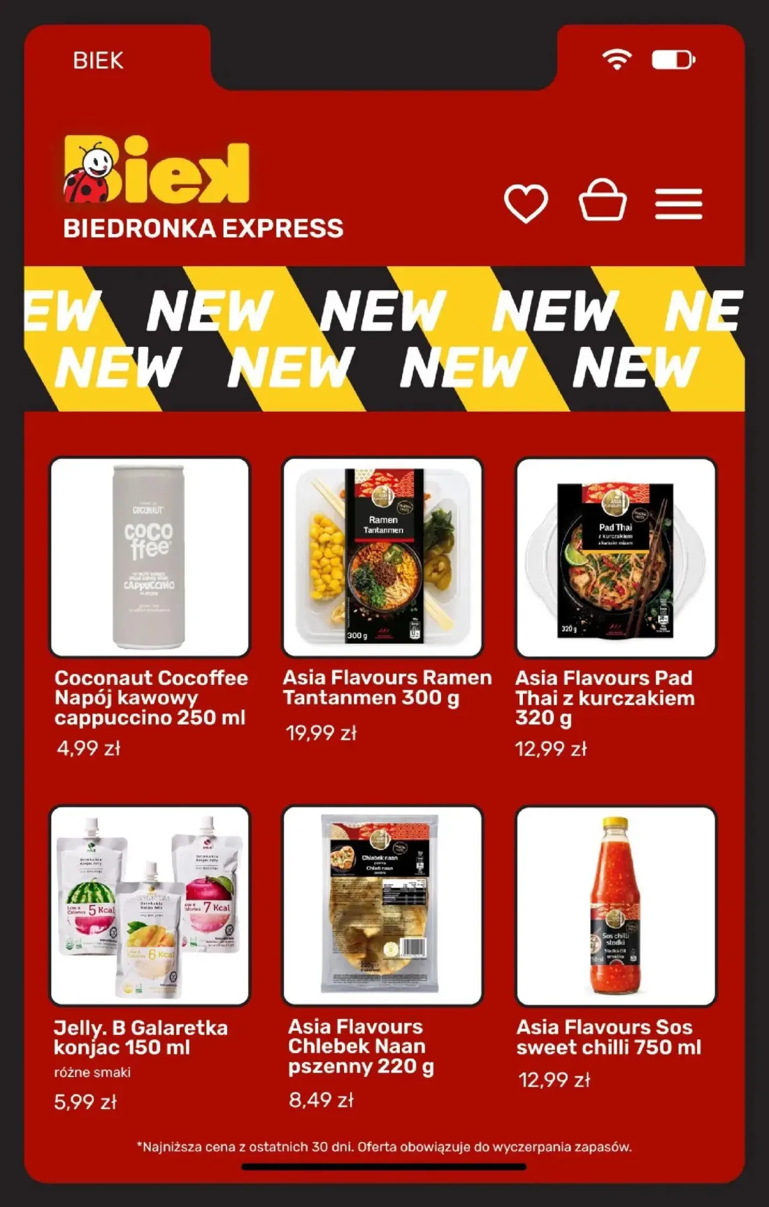 Biedronka gazetka, strona 7 z 22 — Coconaut Cocoffee Napój kawowy cappuccino, Asia Flavours Ramen Tantanmen, Asia Flavours P…