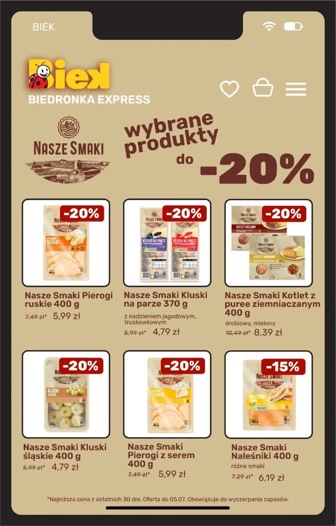 Biedronka gazetka, strona 11 z 22 — Nasze Smaki Kotlet z puree ziemniaczanym, Nasze Smaki Pierogi ruskie, Nasze Smaki Pierog…