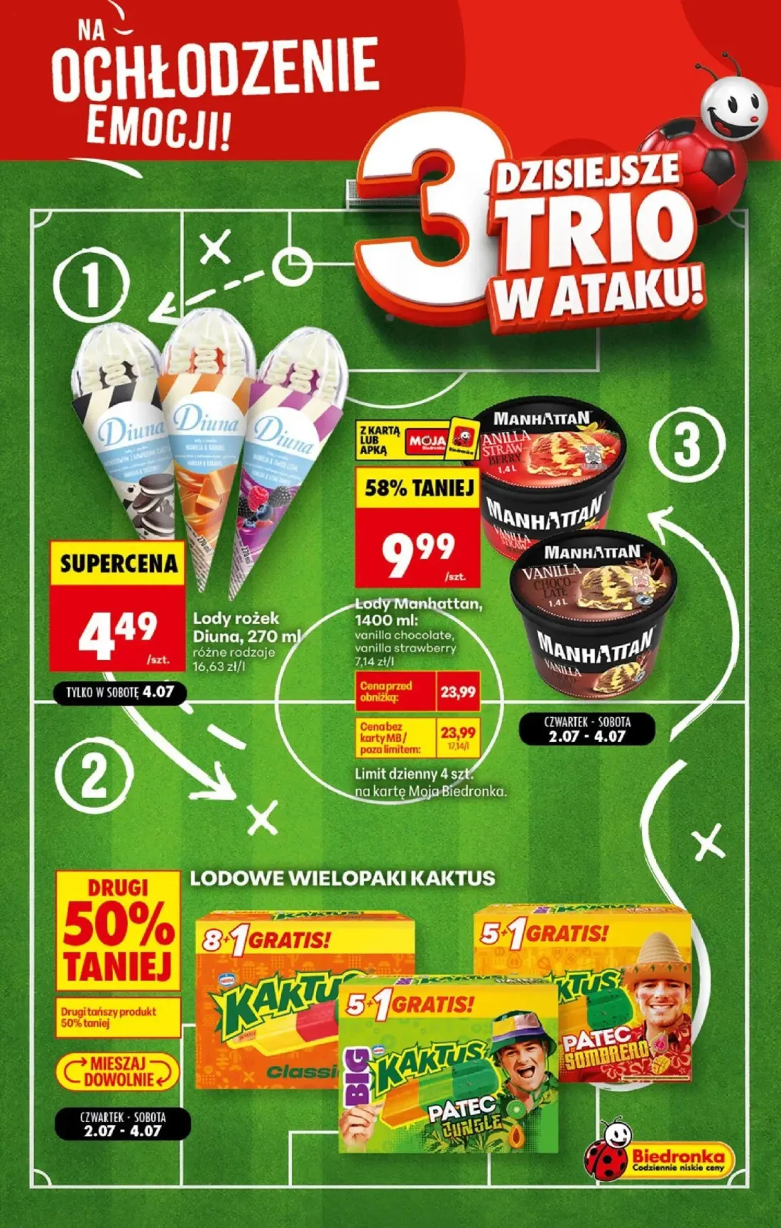 Biedronka gazetka, strona 3 z 9 — Lody Manhattan, Lody rożek Diuna