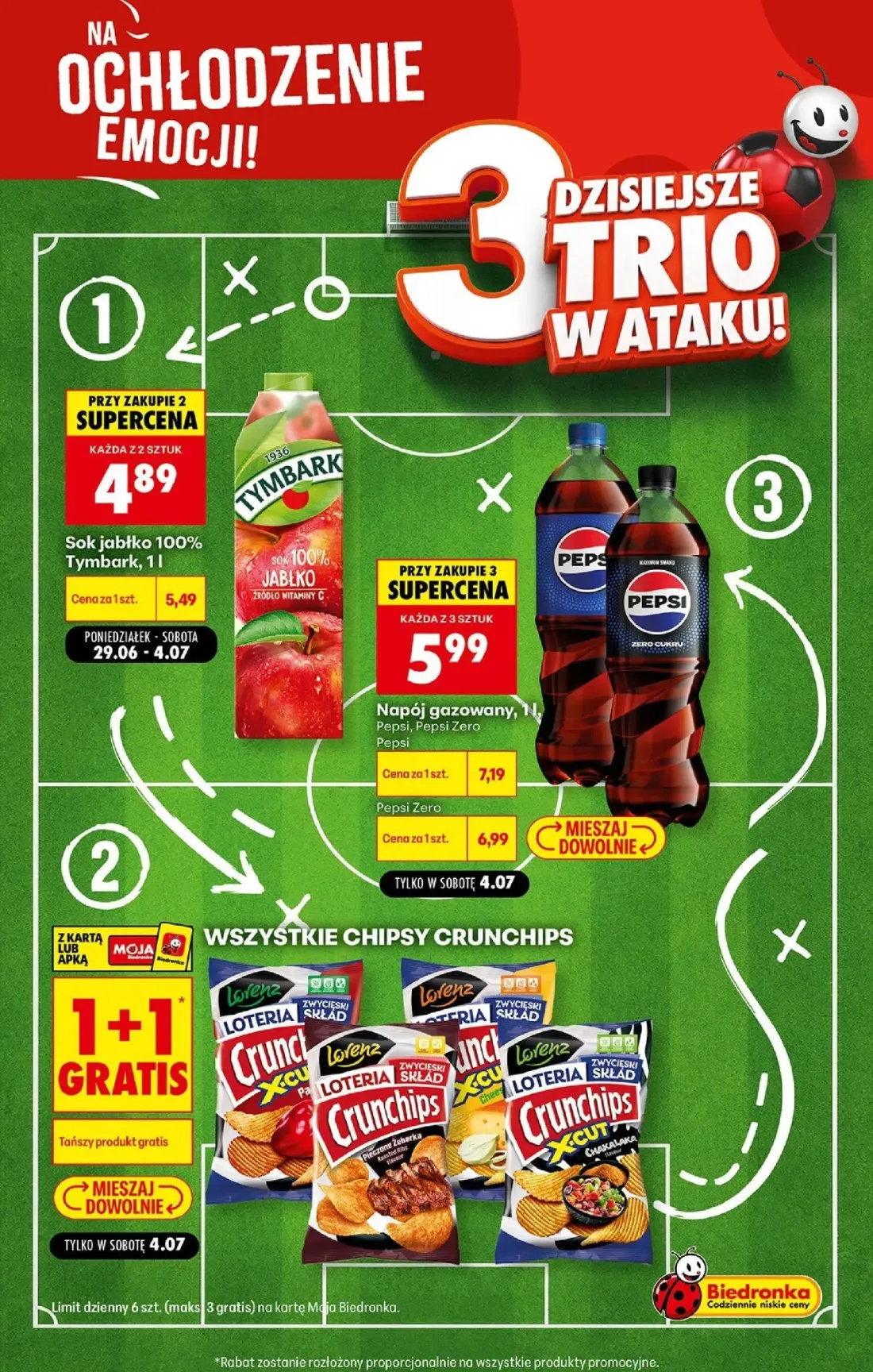 Biedronka gazetka, strona 4 z 9 — Napój gazowany Pepsi, Pepsi Zero Pepsi, Pepsi Zero, Sok jabłko 100% Tymbark