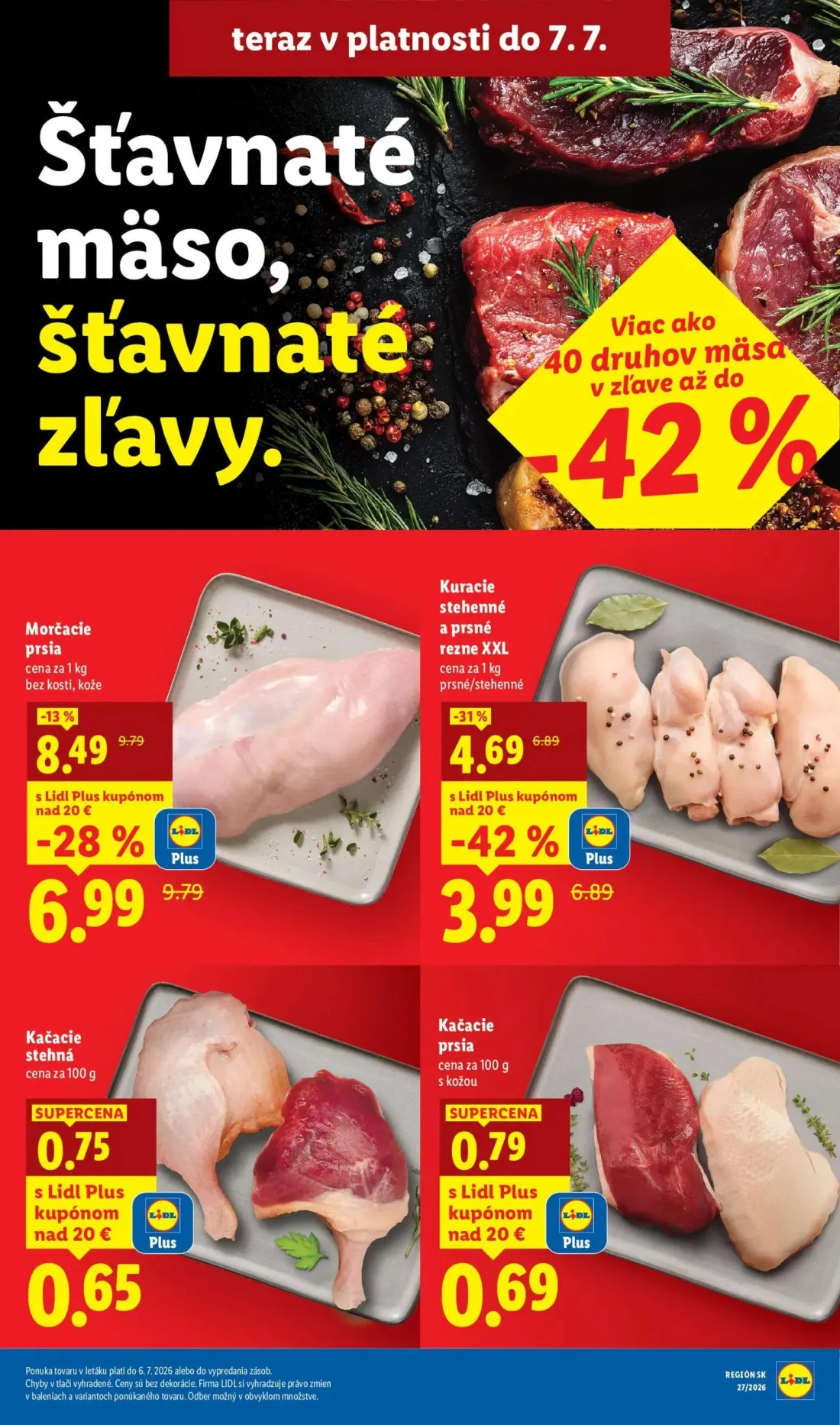Lidl leták, strana 16 z 109 — Kuracie stehenné a prsné rezne XXL, Morčacie prsia, Kačacie stehná