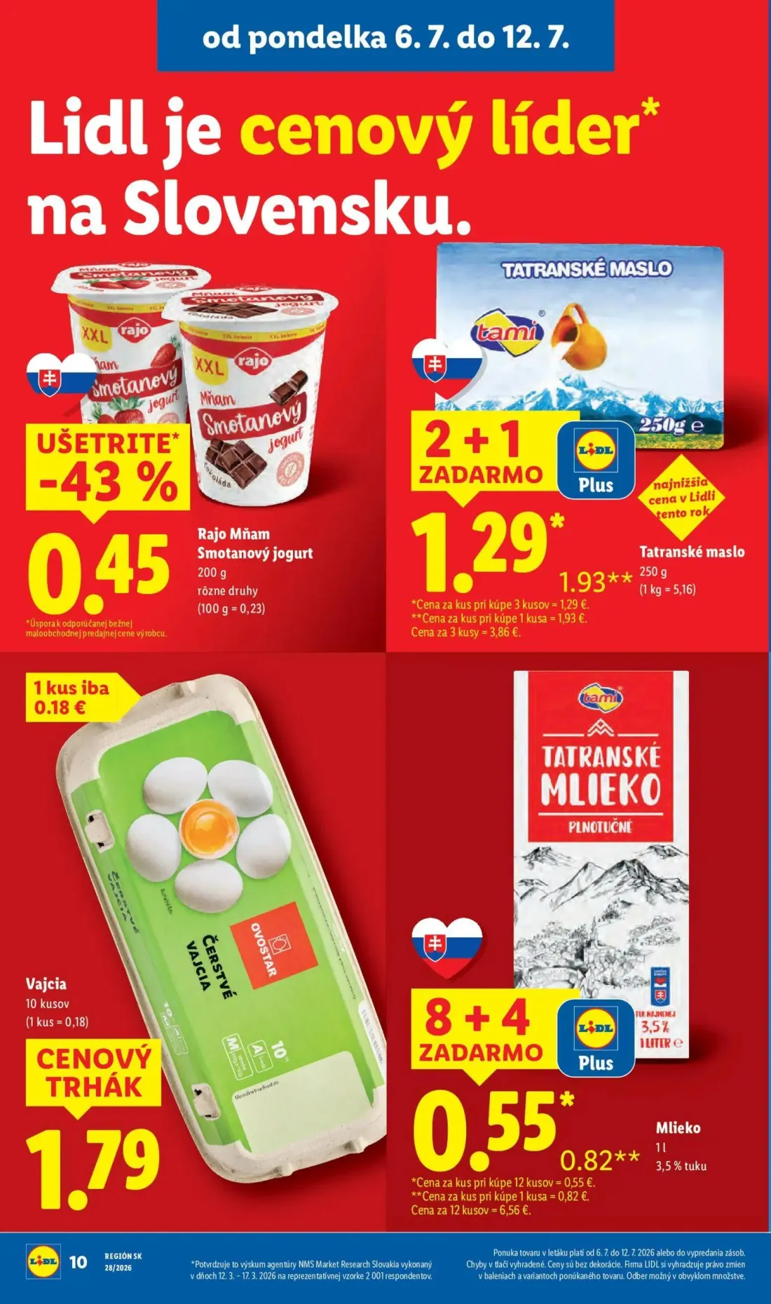 Lidl leták, strana 20 z 109 — Tatranské maslo, Mlieko, Rajo Mňam Smotanový jogurt