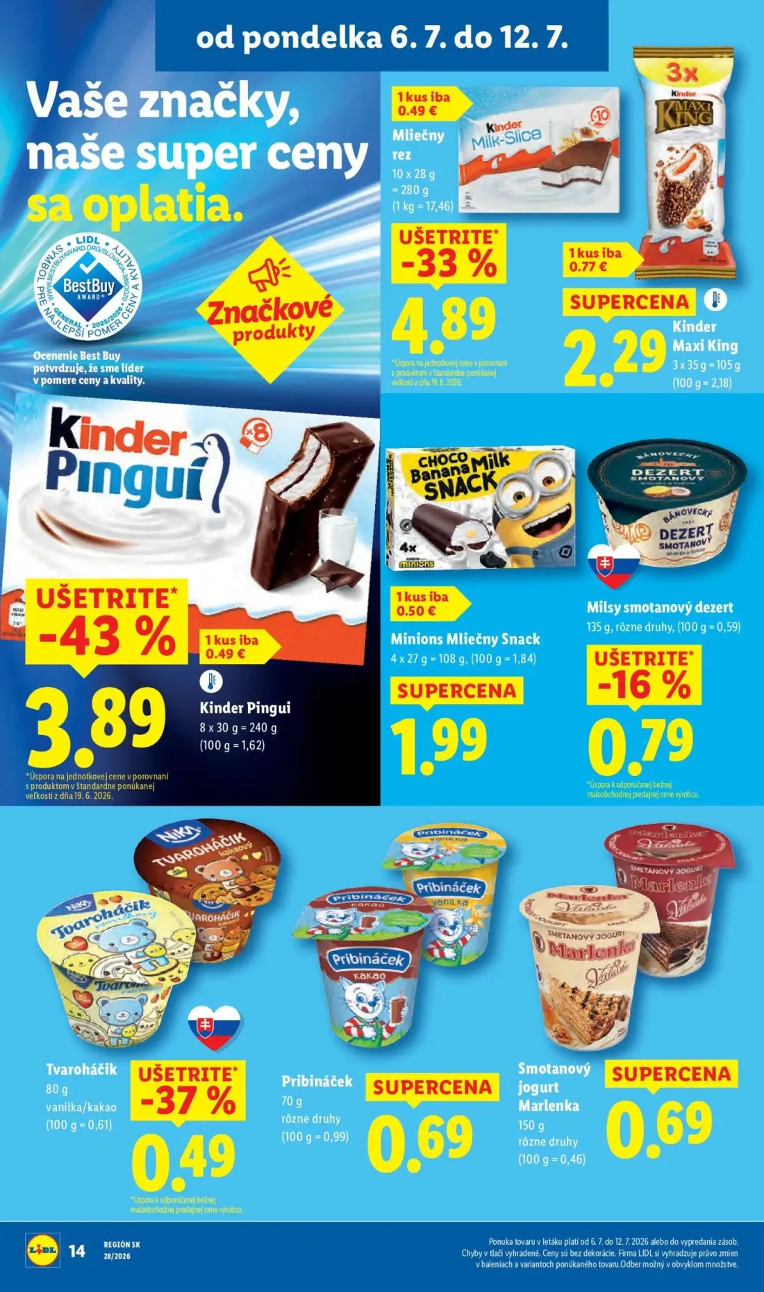 Lidl leták, strana 24 z 109 — Mliečny rez, Kinder Maxi King, Kinder Pingui