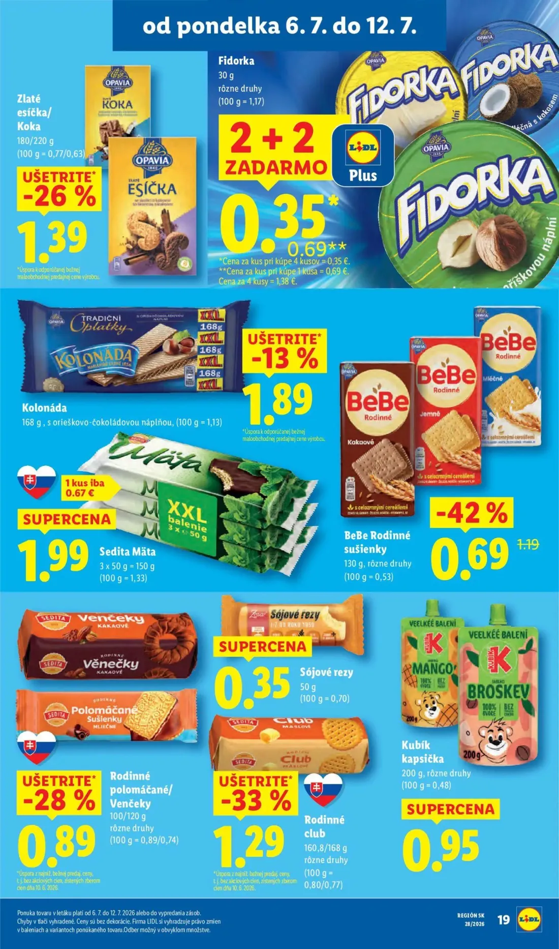 Lidl leták, strana 29 z 109 — BeBe Rodinné sušienky, Fidorka, Zlaté esíčka/Koka
