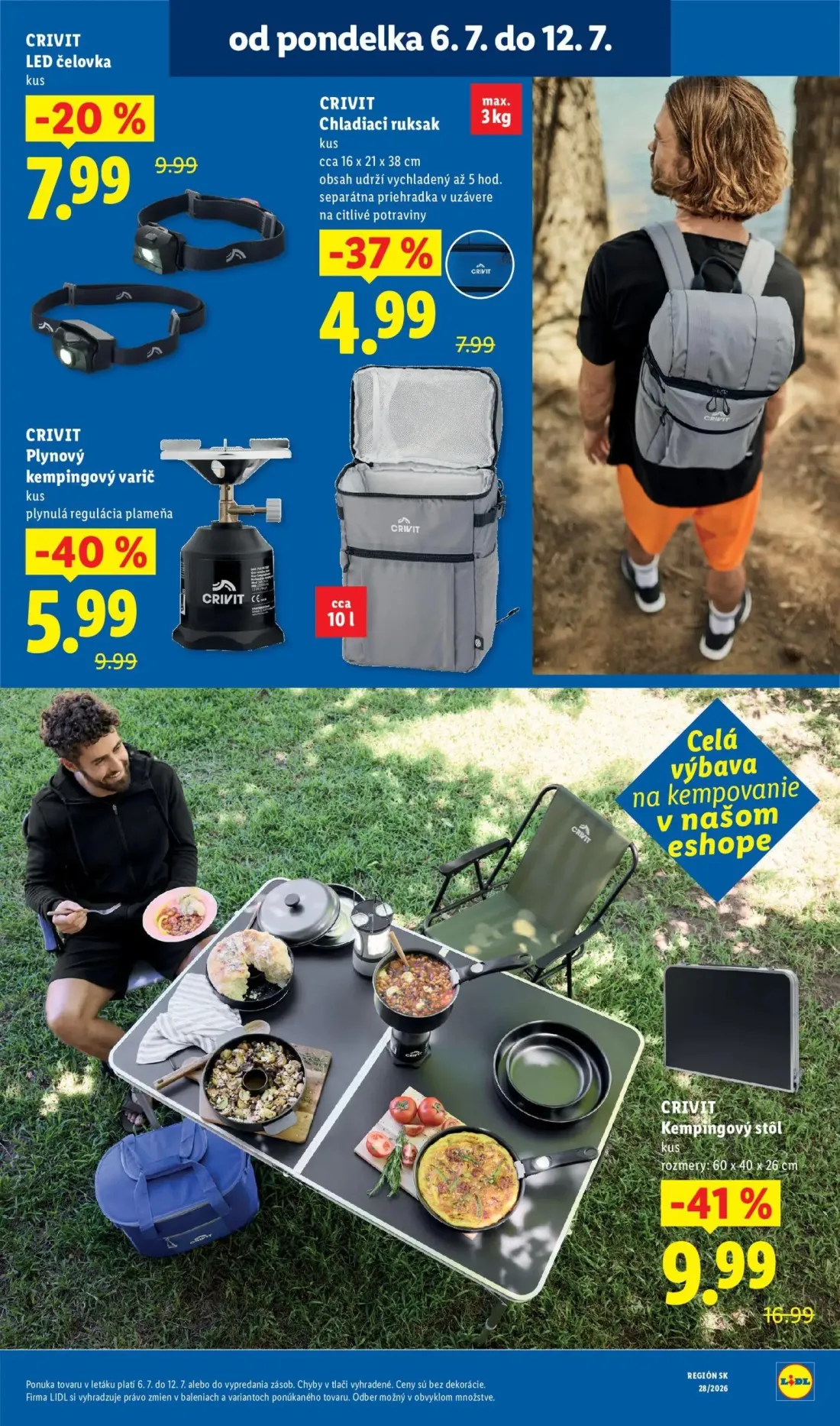 Lidl leták, strana 39 z 109 — Kempingový stôl, Plynový kempingový varič, Chladiaci ruksak