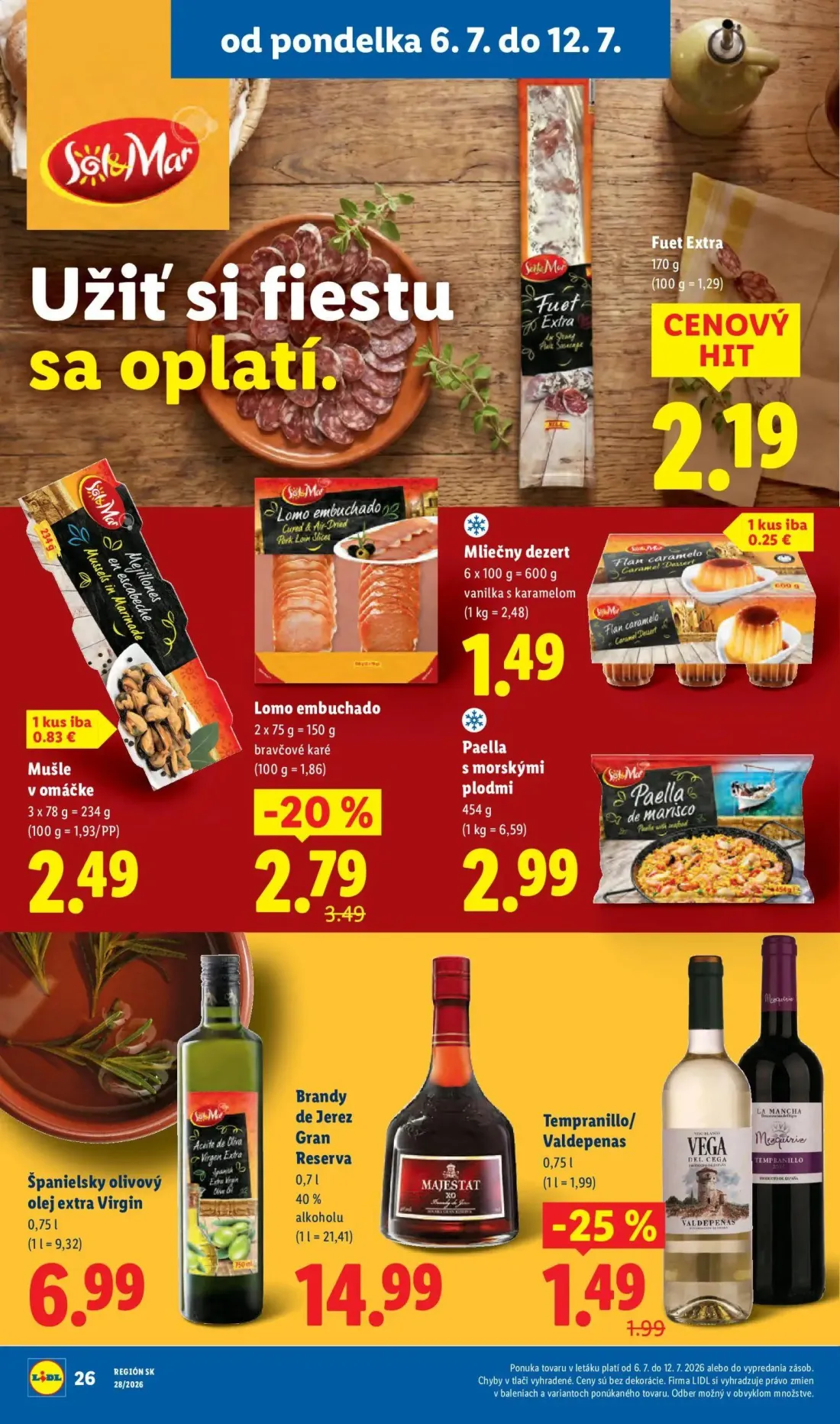 Lidl leták, strana 43 z 109 — Lomo embuchado, Tempranillo/Valdepenas, Fuet Extra