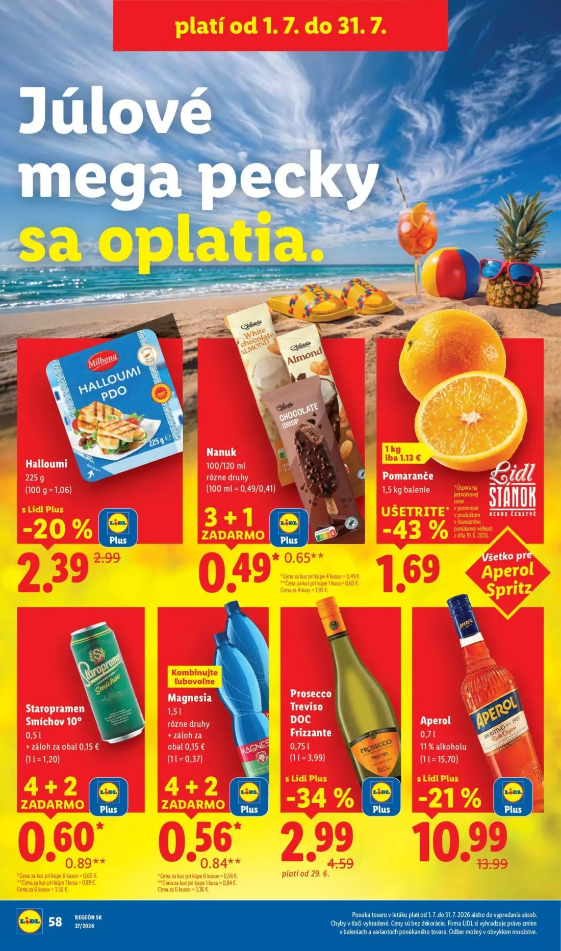 Lidl leták, strana 47 z 109 — Aperol, Prosecco Treviso DOC Frizzante, Staropramen Smíchov 10°
