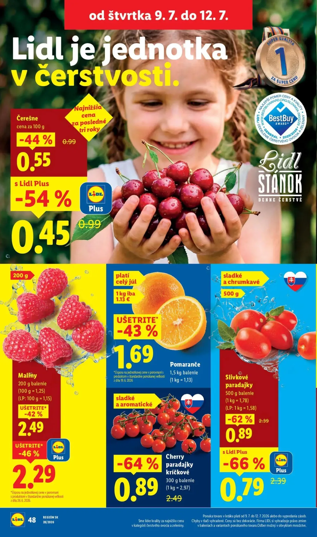 Lidl leták, strana 68 z 109 — Cherry paradajky kríčkové, Slivkové paradajky, Čerešne