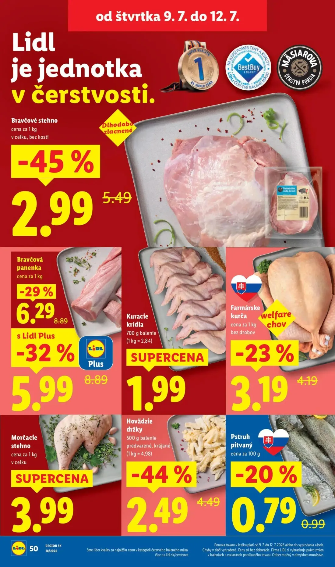 Lidl leták, strana 70 z 109 — Bravčová panenka, Bravčové stehno, Hovädzie držky