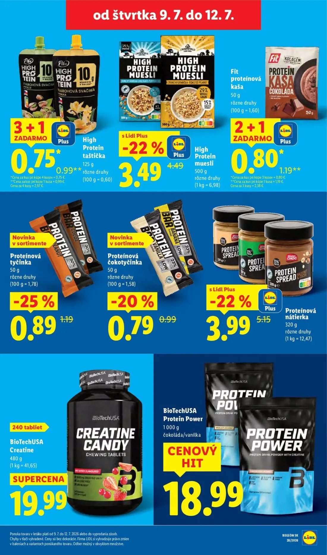 Lidl leták, strana 83 z 109 — Proteínová nátierka, High Protein muesli, Fit proteínová kaša