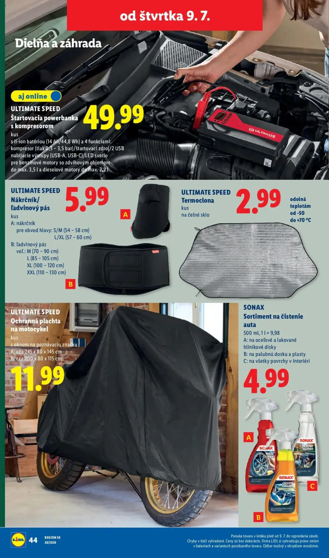 Lidl leták, strana 96 z 109 — Štartovacia powerbanka s kompresorom, Nákrčník/ ľadvinový pás, Termoclona