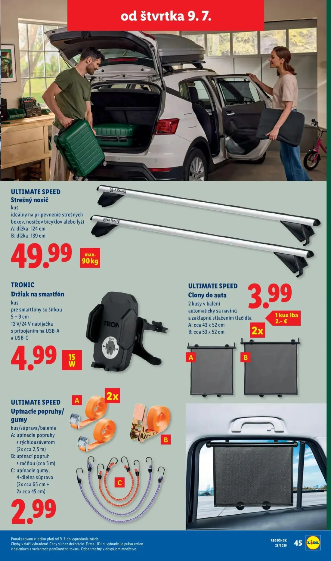Lidl leták, strana 97 z 109 — Clony do auta, Strešný nosič, Držiak na smartfón