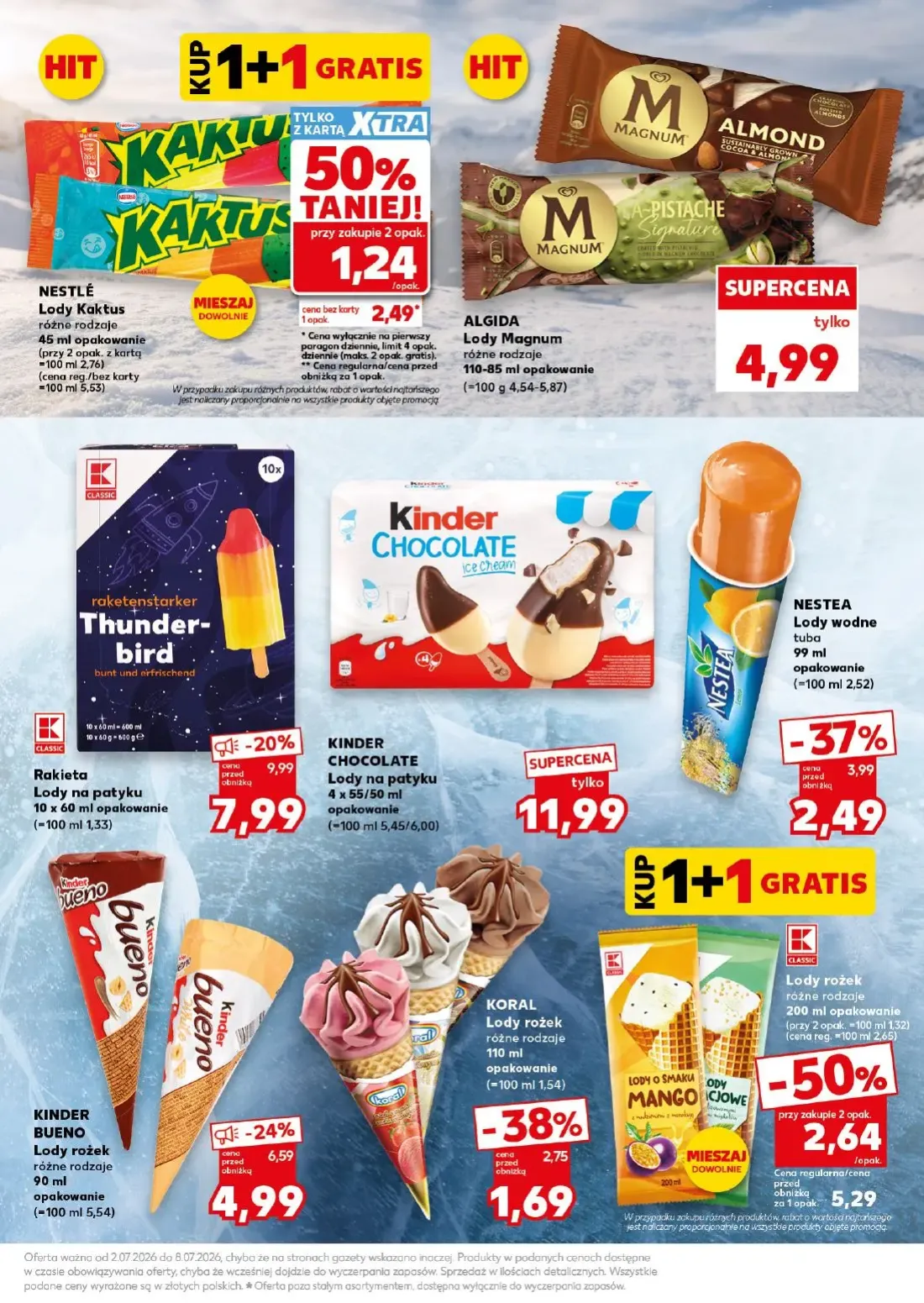 Kaufland gazetka, strona 11 z 26 — Lody rożek, Lody na patyku, Kinder Bueno Lody rożek