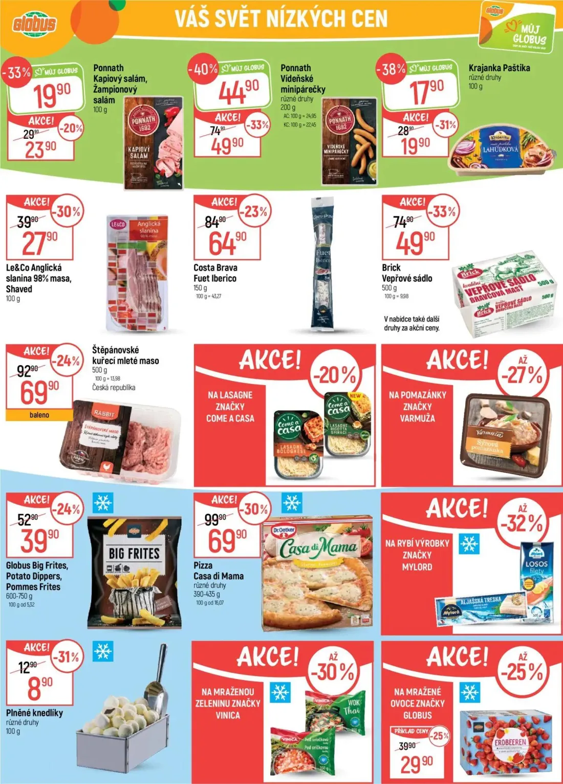 GLOBUS leták, strana 31 z 55 — Ponnath Vídeňské minipárečky, Costa Brava Fuet Iberico, Le&Co Anglická slanina 98% masa, Shav…