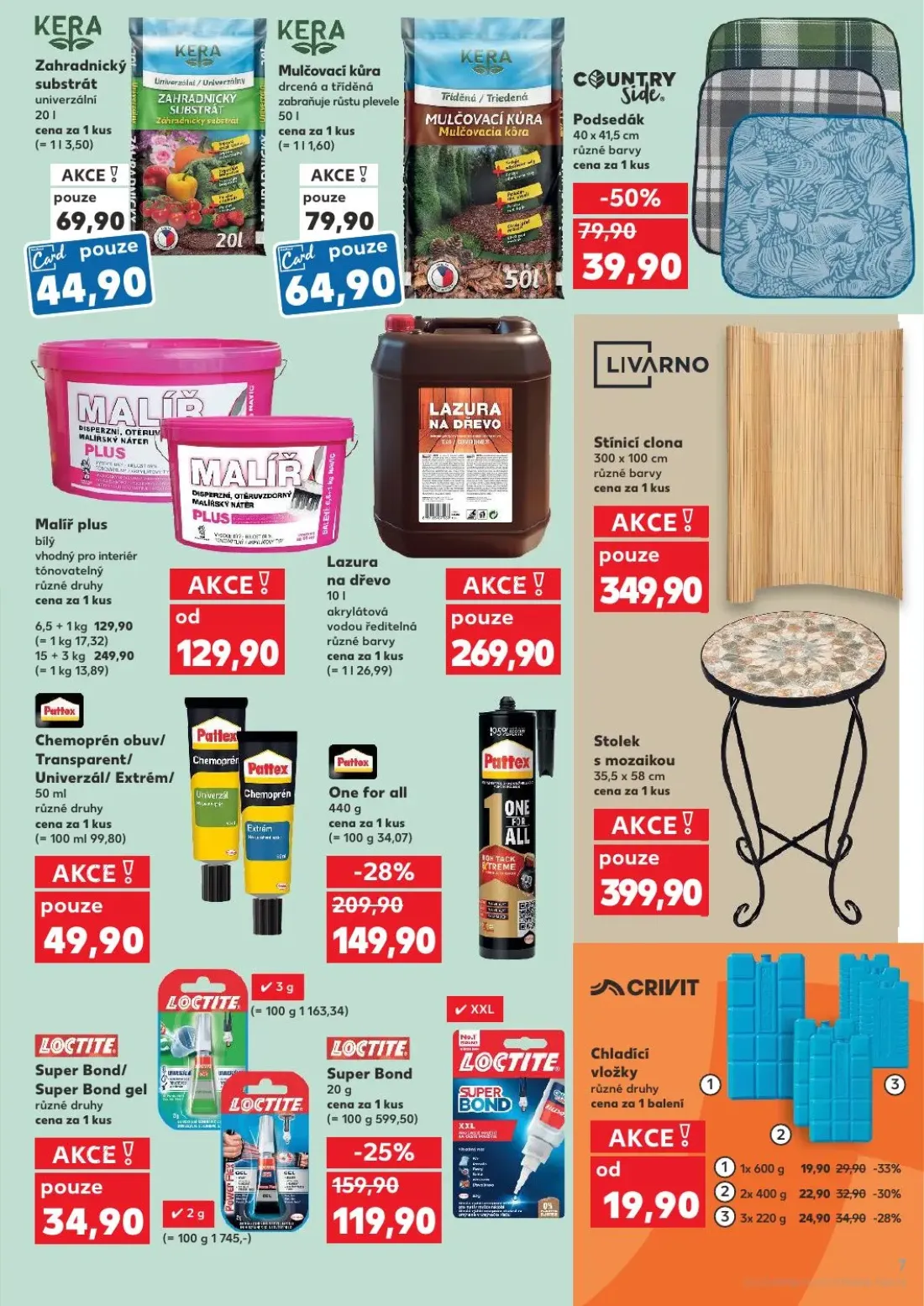 Kaufland leták, strana 7 z 10 — Zahradnický substrát univerzální, Mulčovací kůra drcená a tříděná