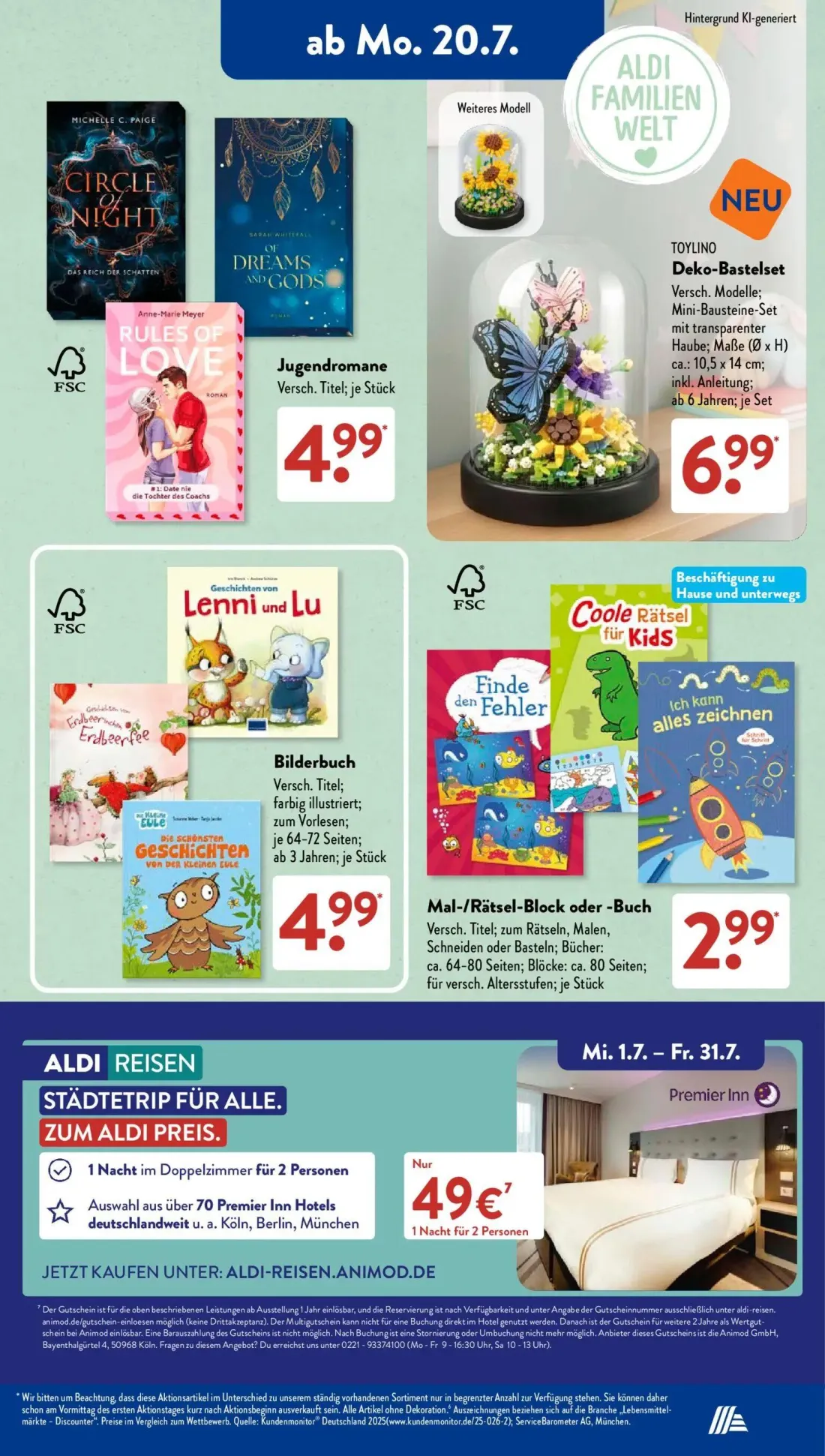 Aldi Süd Prospekt, Seite 6 von 25 — Jugendromane, TOYLINO Deko-Bastelset, Bilderbuch