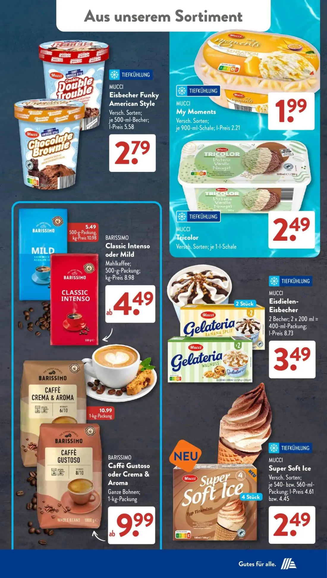 Aldi Süd Prospekt, Seite 19 von 25 — MUCCI Eisbecher Funky American Style, MUCCI My Moments, MUCCI Tricolor