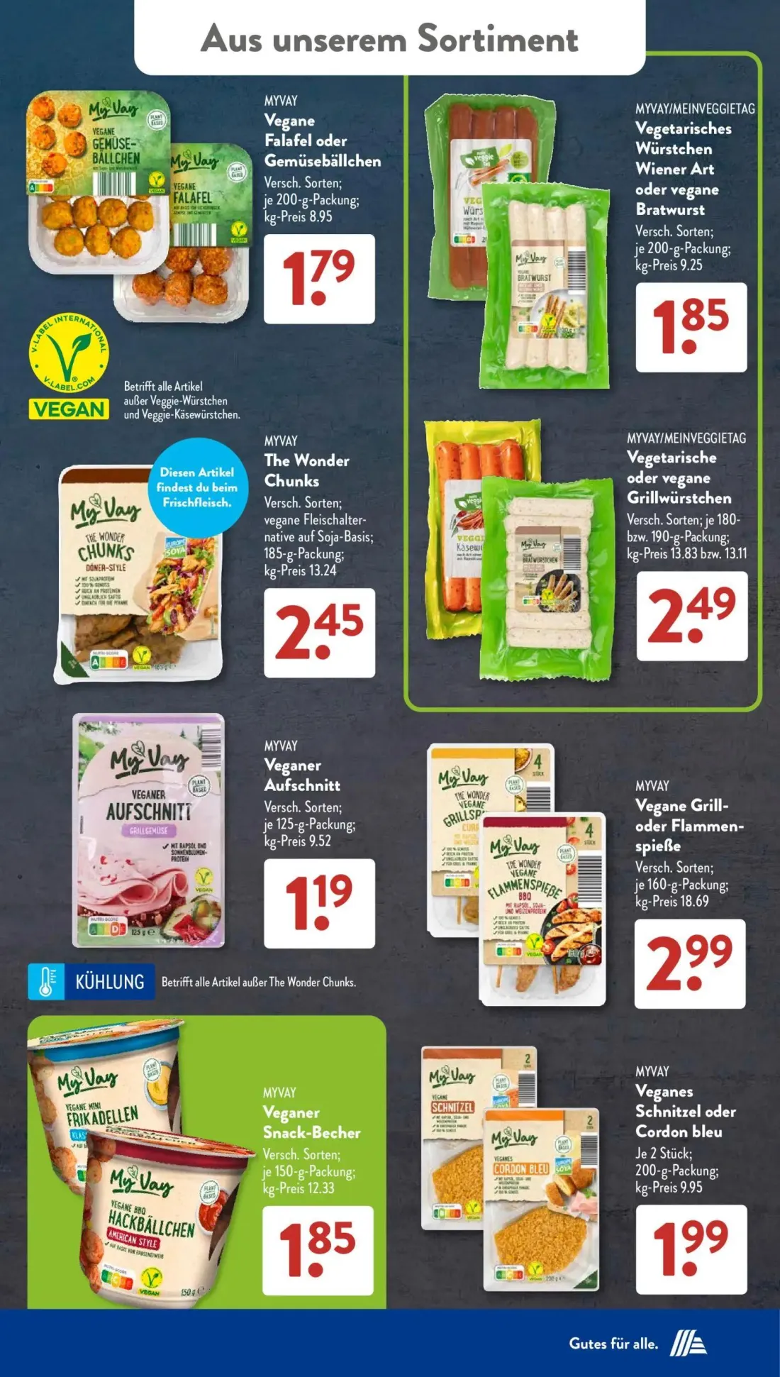 Aldi Süd Prospekt, Seite 21 von 25 — Falafel oder Gemüsebällchen, Vegetarisches Würstchen Wiener Art oder vegane Bratwurst, …