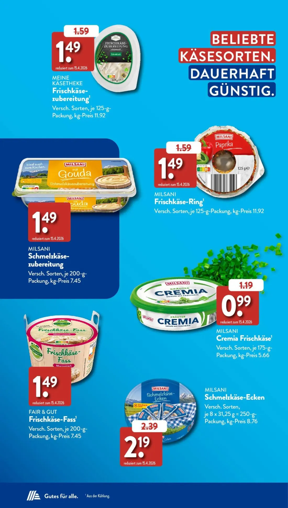 Aldi Süd Prospekt, Seite 12 von 38 — MILSANI Cremia Frischkäse, MILSANI Schmelzkäse-Ecken, MEINE KÄSETHEKE Frischkäse-zubere…