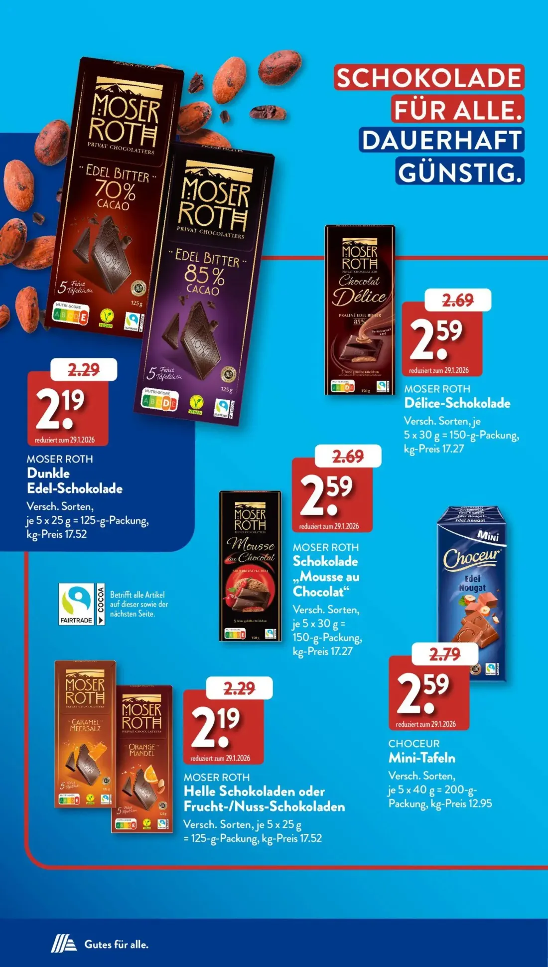 Aldi Süd Prospekt, Seite 24 von 38 — CHOCEUR Mini-Tafeln, MOSER ROTH Dunkle Edel-Schokolade, MOSER ROTH Délice-Schokolade