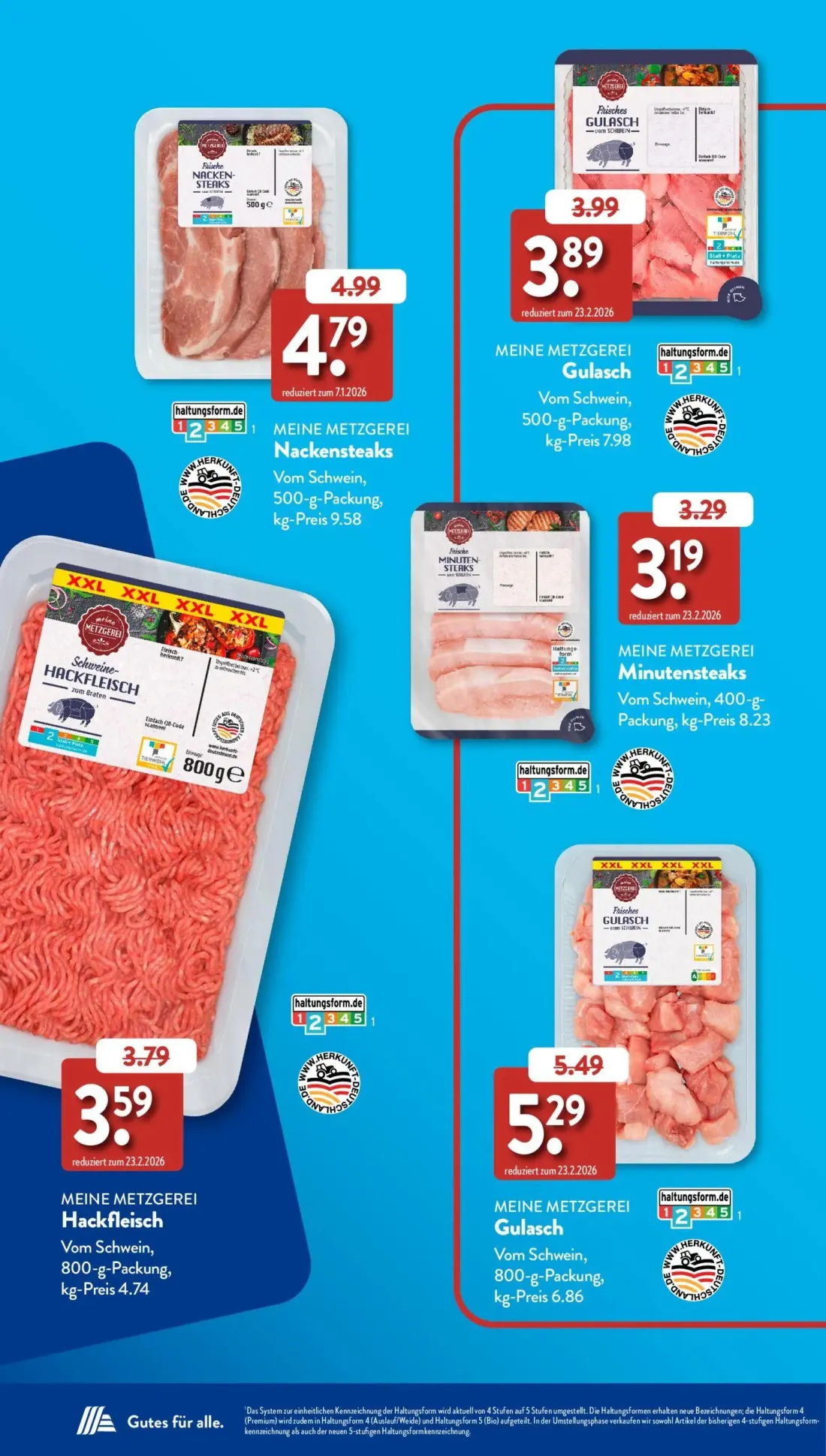 Aldi Süd Prospekt, Seite 30 von 38 — Nackensteaks, Hackfleisch, Gulasch