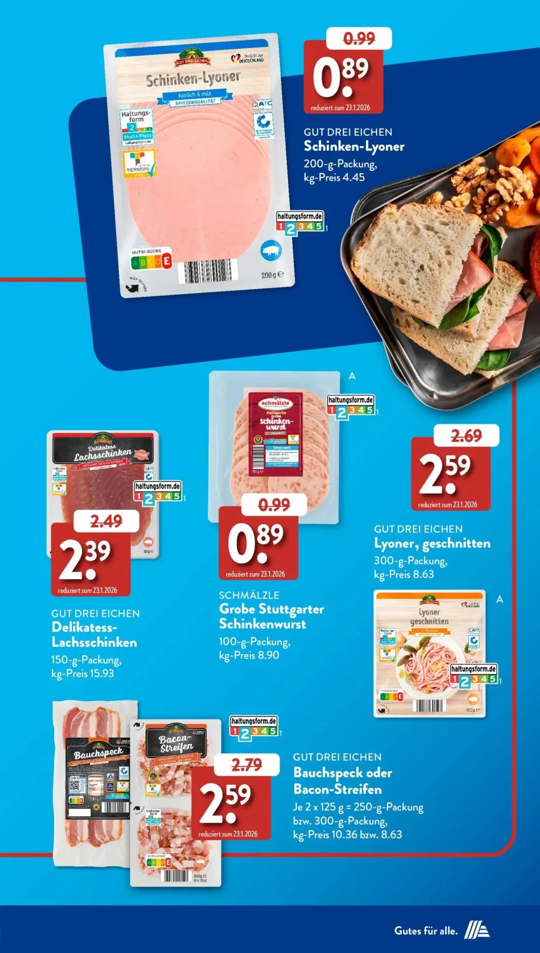 Aldi Süd Prospekt, Seite 35 von 38 — Bauchspeck, Bacon-Streifen, Schinken-Lyoner