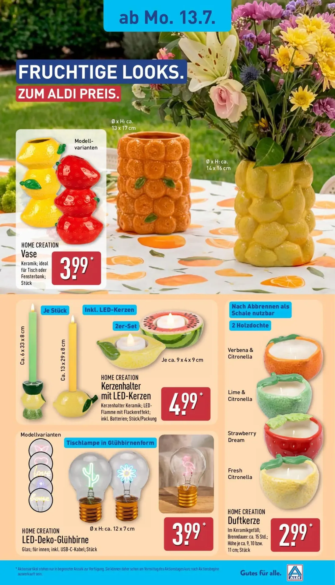 Aldi Nord Prospekt, Seite 15 von 35 — Vase, Kerzenhalter mit LED-Kerzen, LED-Deko-Glühbirne