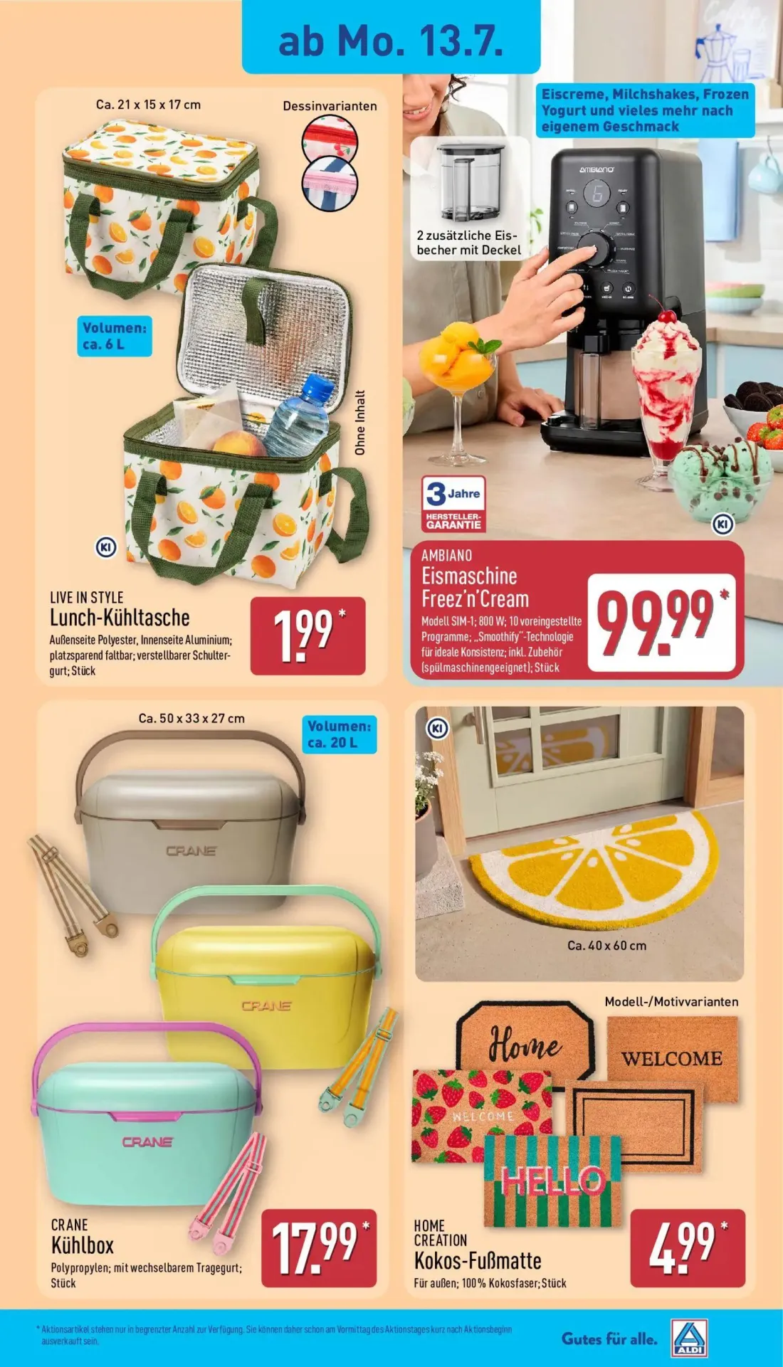 Aldi Nord Prospekt, Seite 17 von 35 — Lunch-Kühltasche, Eismaschine Freez'n'Cream, Kühlbox