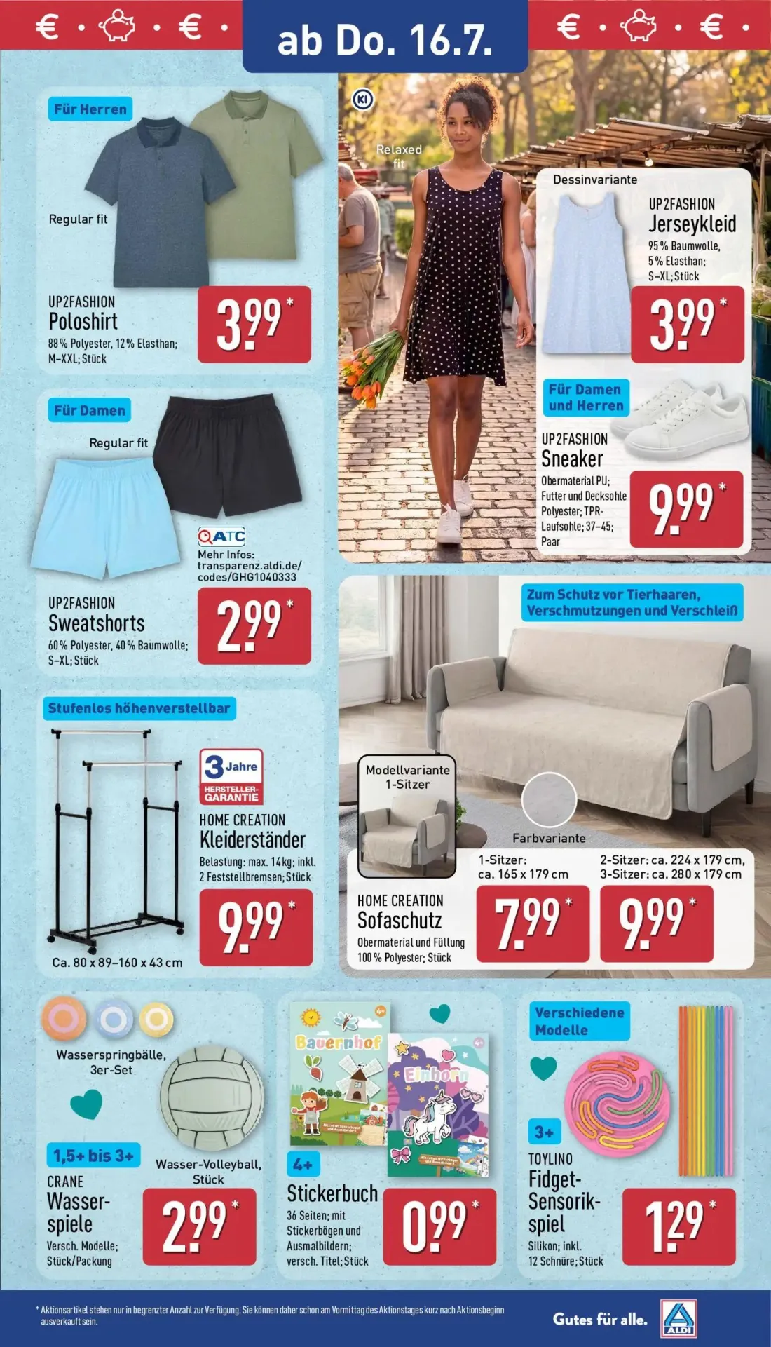 Aldi Nord Prospekt, Seite 25 von 35 — UP2FASHION Poloshirt, UP2FASHION Sweatshorts, UP2FASHION Jerseykleid